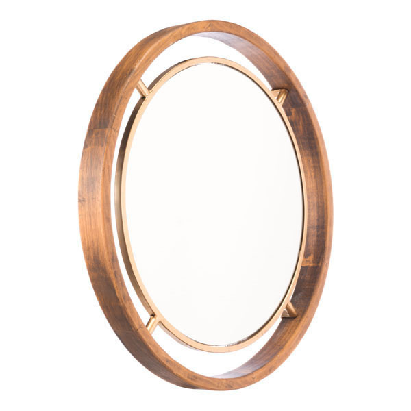 23.6" X 2" X 23.6" Stunning Luxe Gold Round Mirror