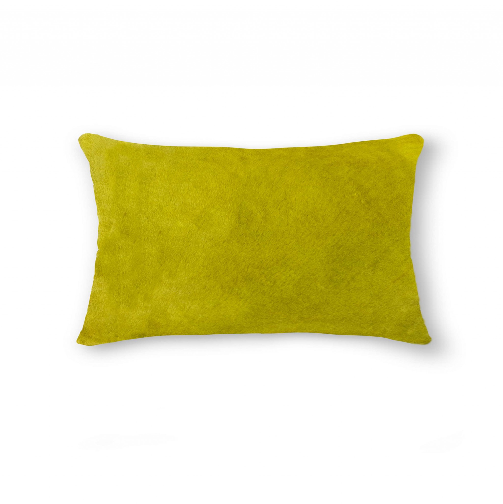12" x 20" x 5" Yellow Cowhide - Pillow