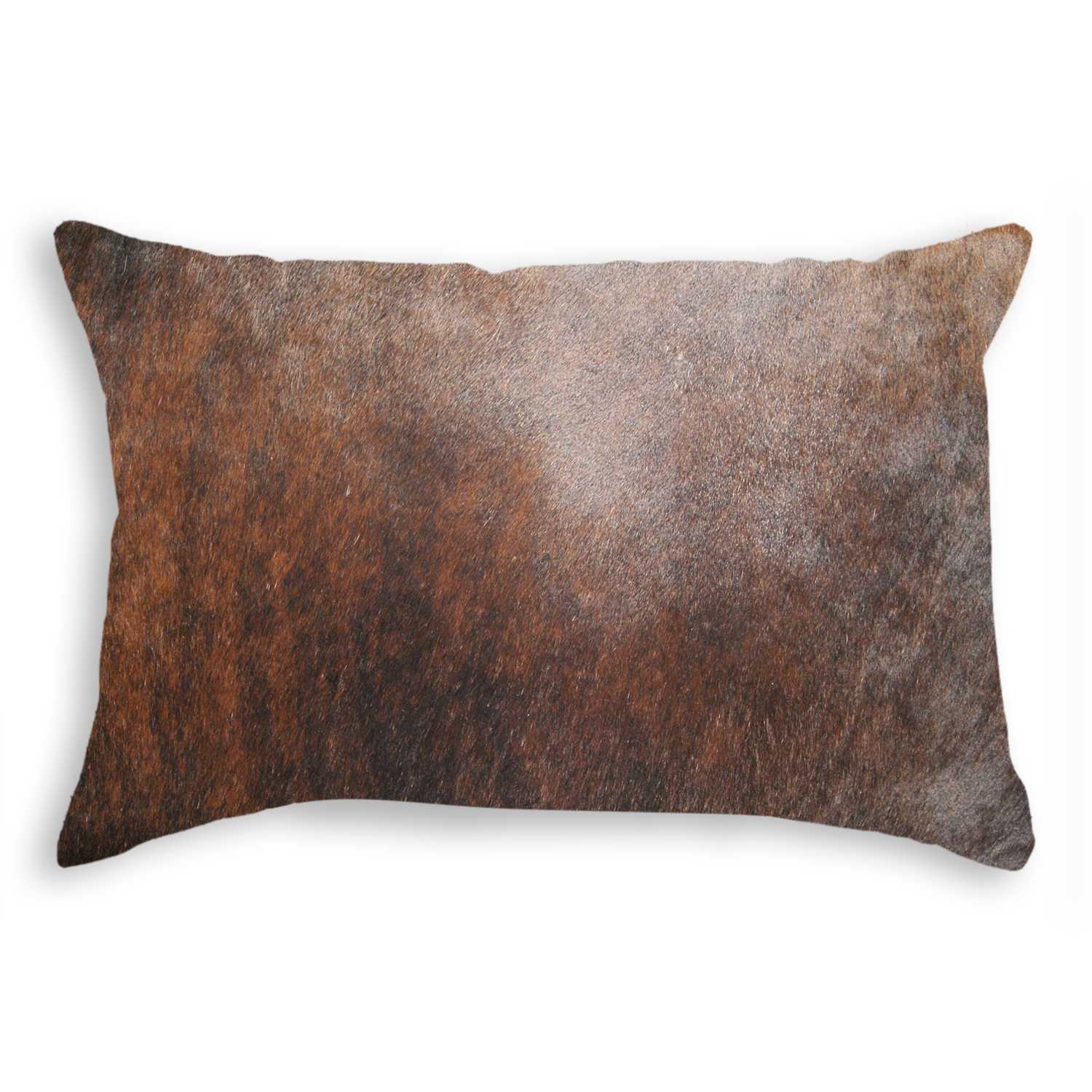 12" x 20" x 5" Brown Cowhide - Pillow