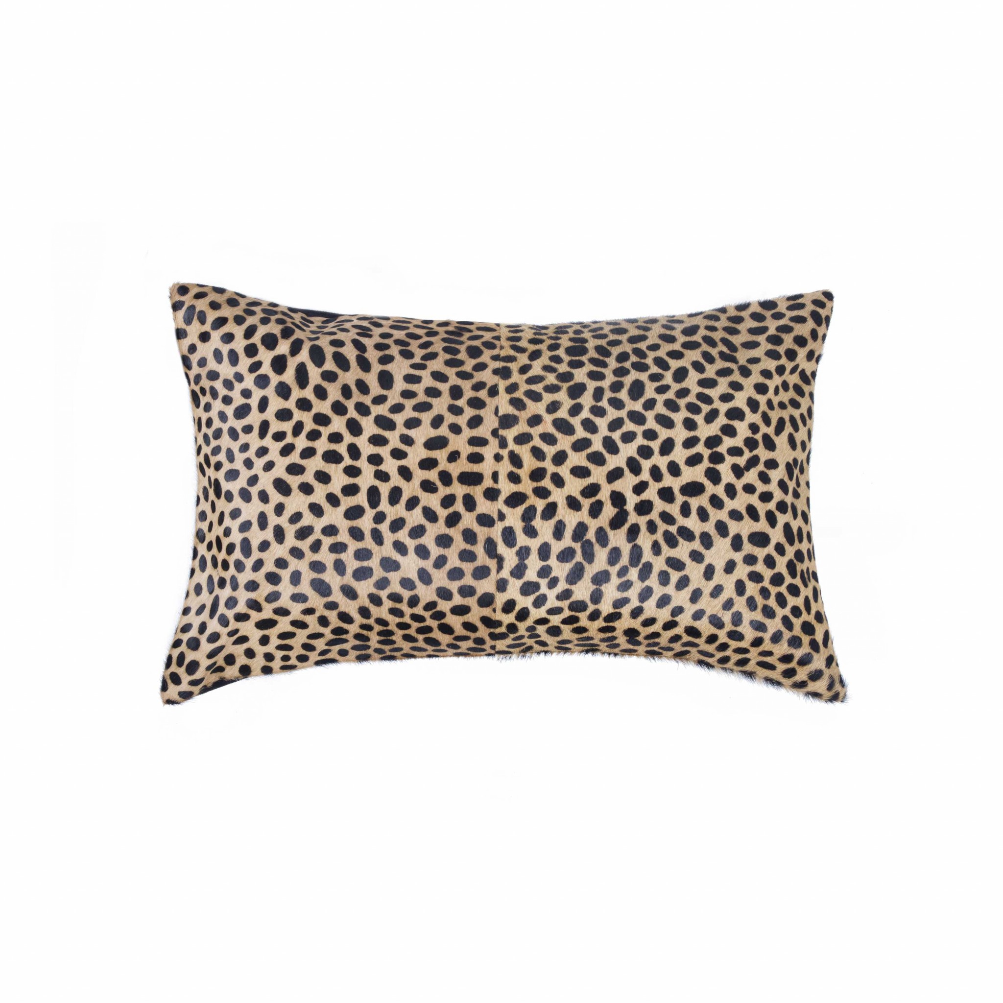 12" x 20" x 5" Cheetah Cowhide - Pillow