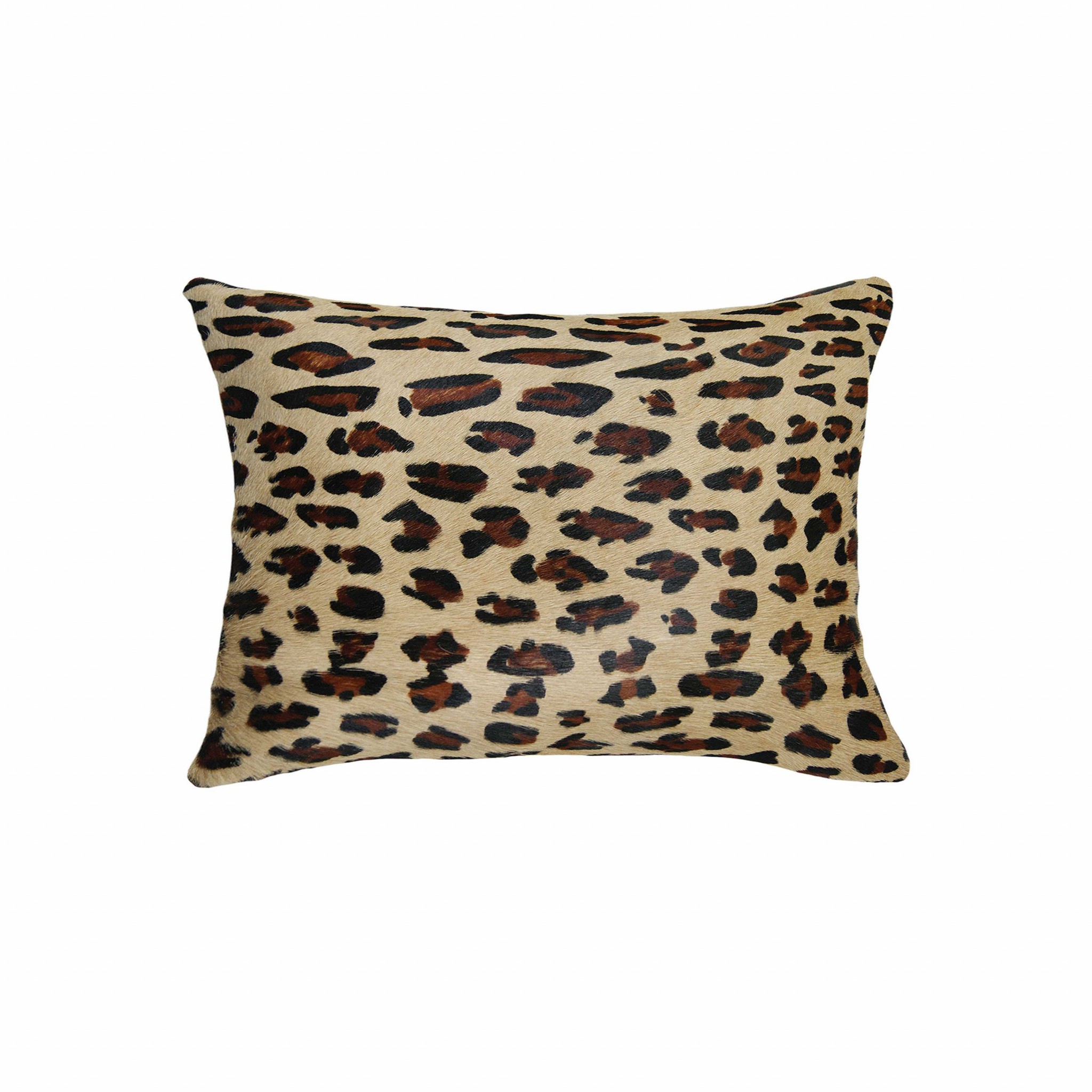 12" x 20" x 5" Leopard Cowhide - Pillow