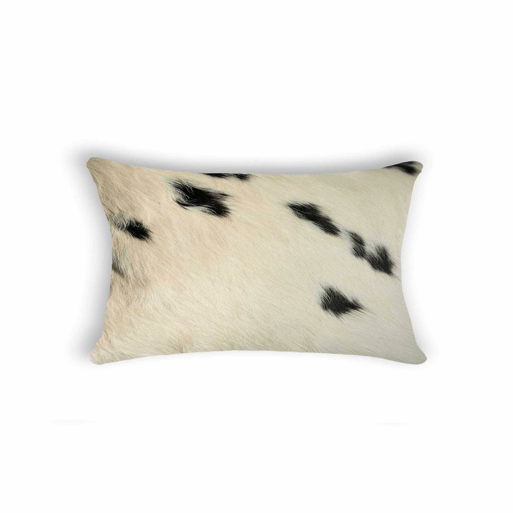 12" x 20" x 5" White And Black Cowhide - Pillow