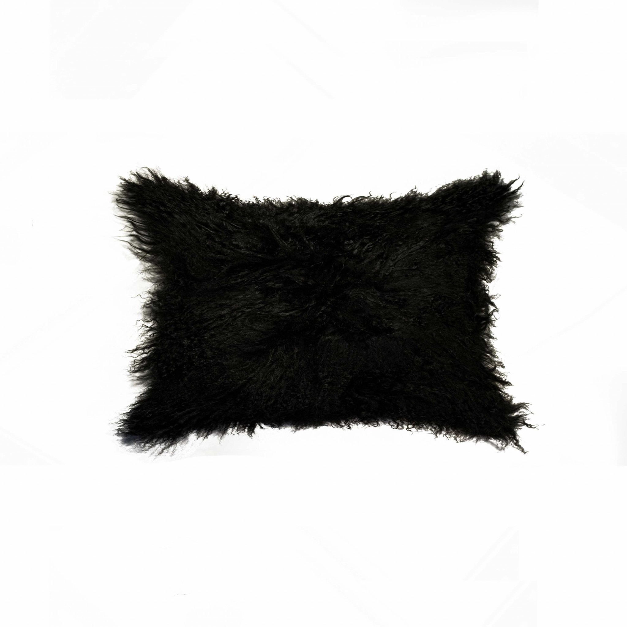 12" x 20" x 5" Black Sheepskin - Pillow