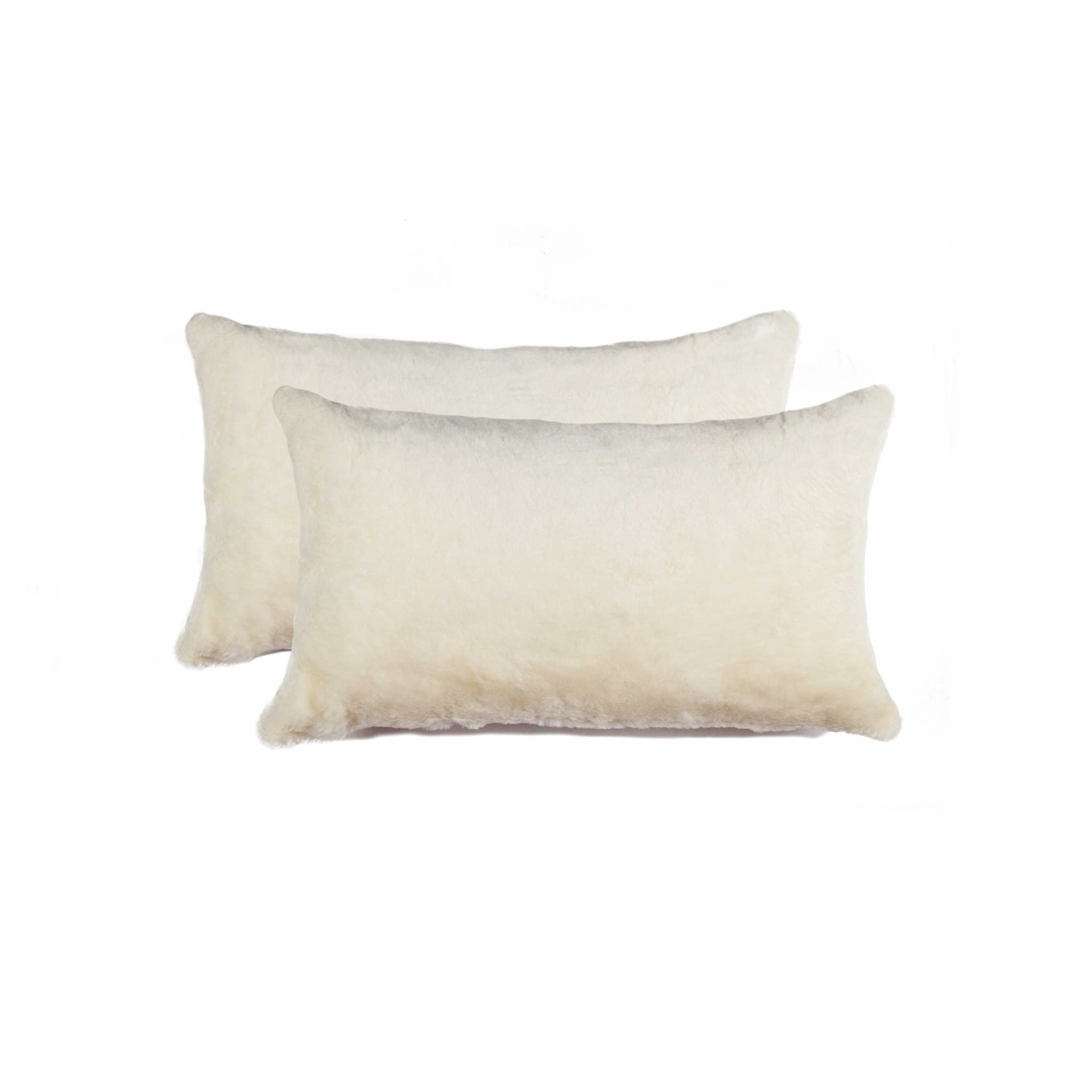 12" x 20" x 5" Natural, Cowhide - Pillow 2-Pack