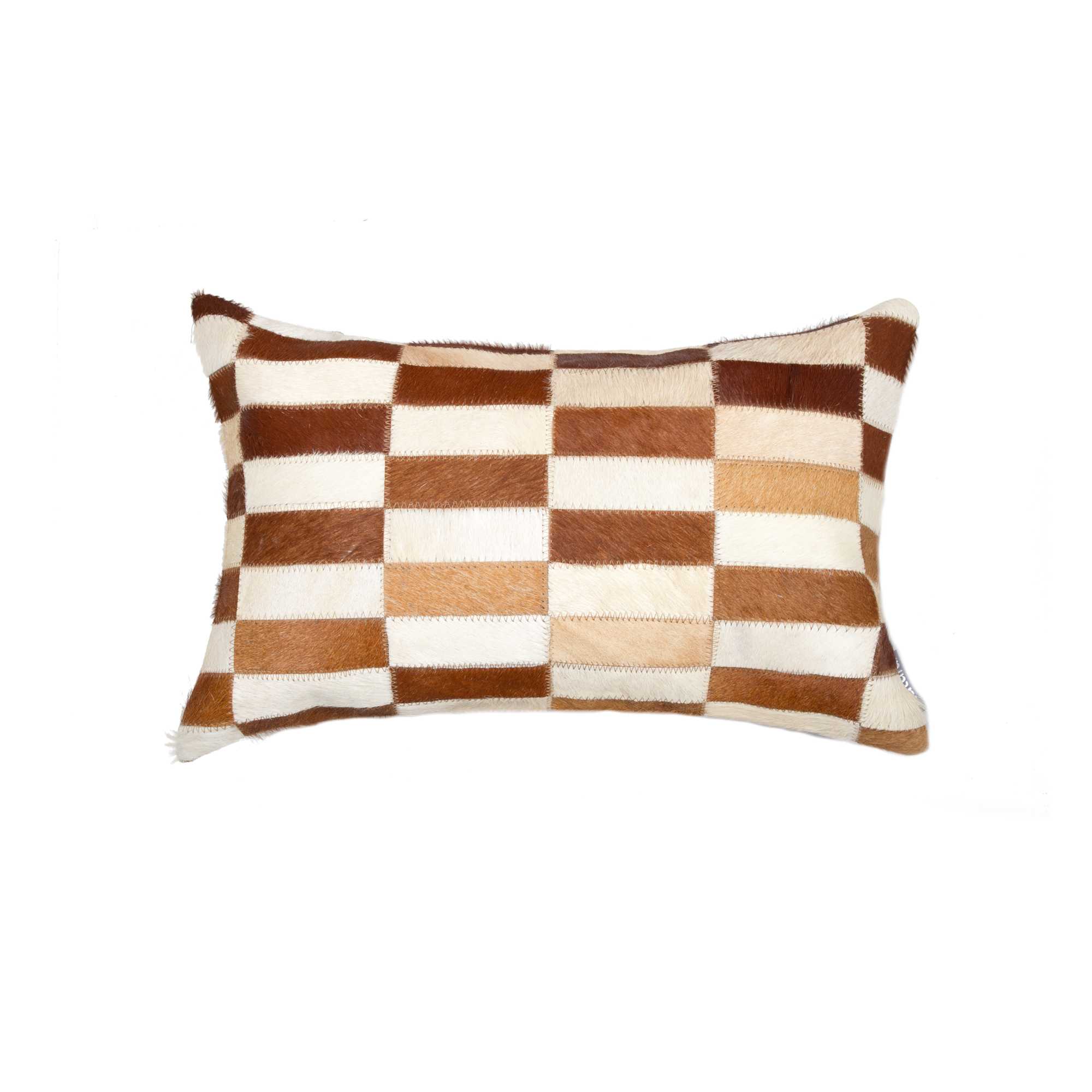 12" x 20" x 5" Brown And White Linear Cowhide - Pillow