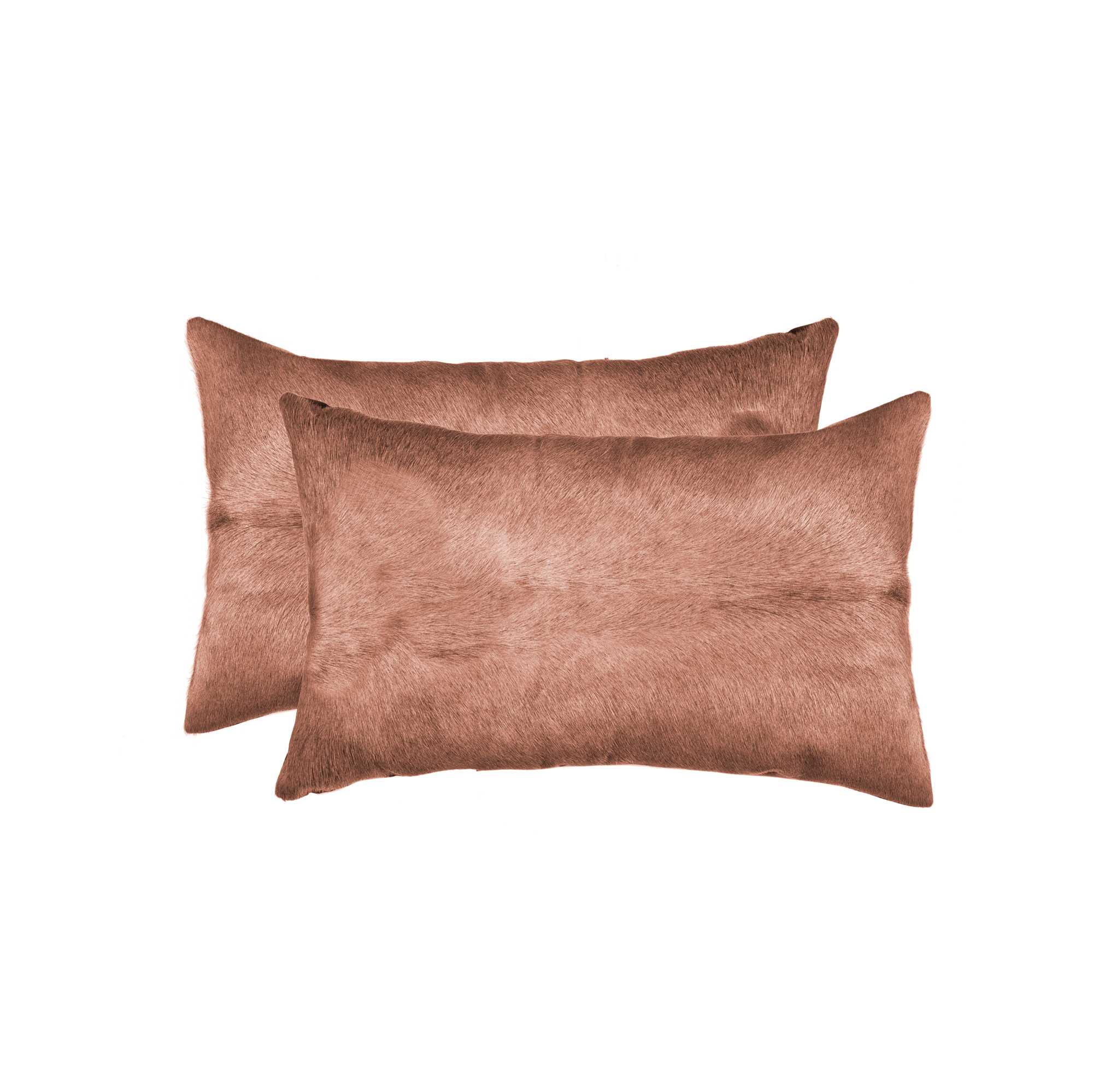 12" x 20" x 5" Brown, Cowhide - Pillow 2-Pack