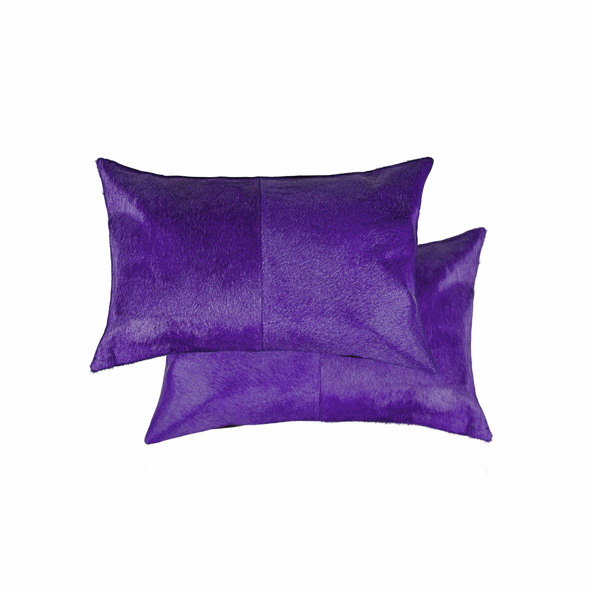 12" x 20" x 5" Purple, Cowhide - Pillow 2-Pack