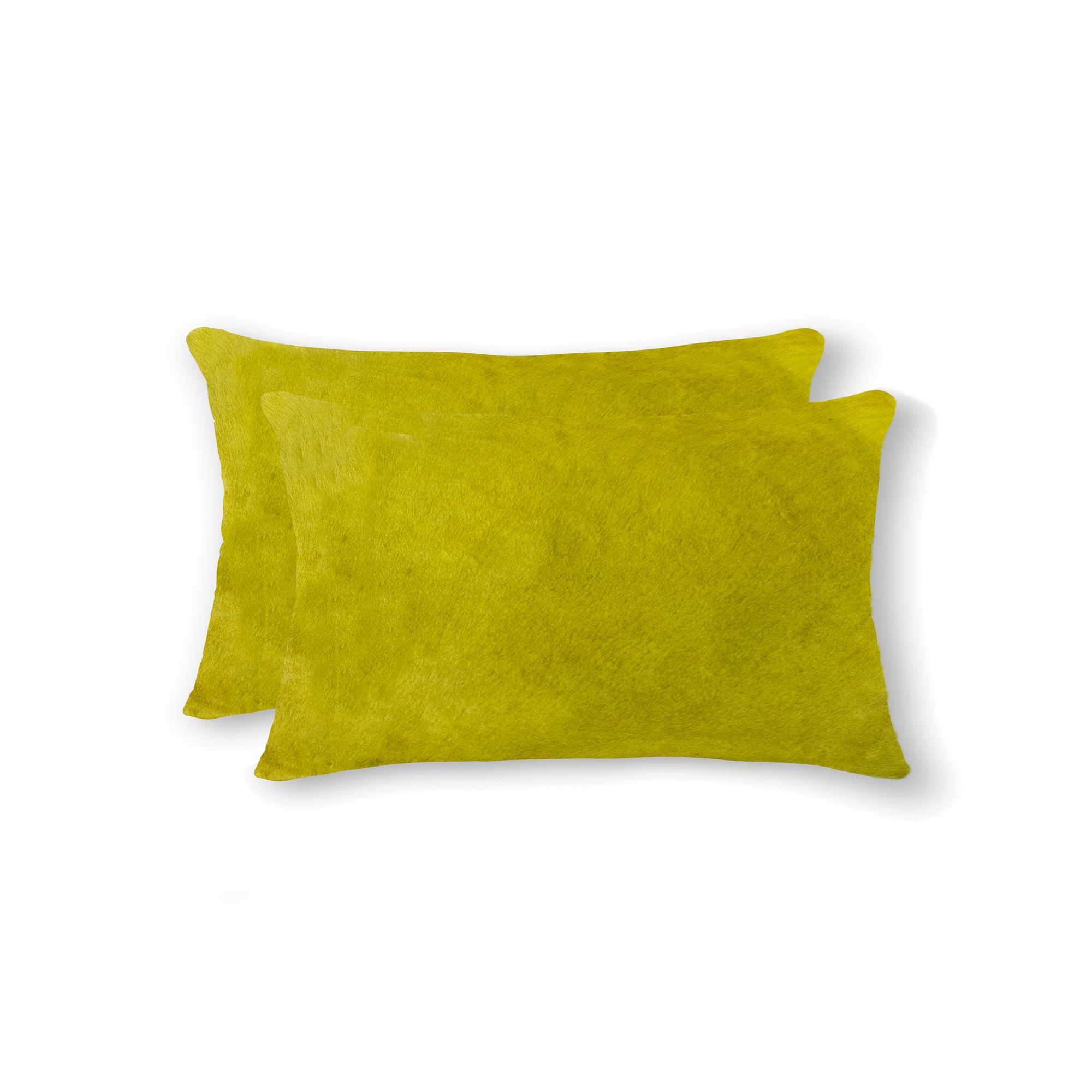 12" x 20" x 5" Yellow, Cowhide - Pillow 2-Pack