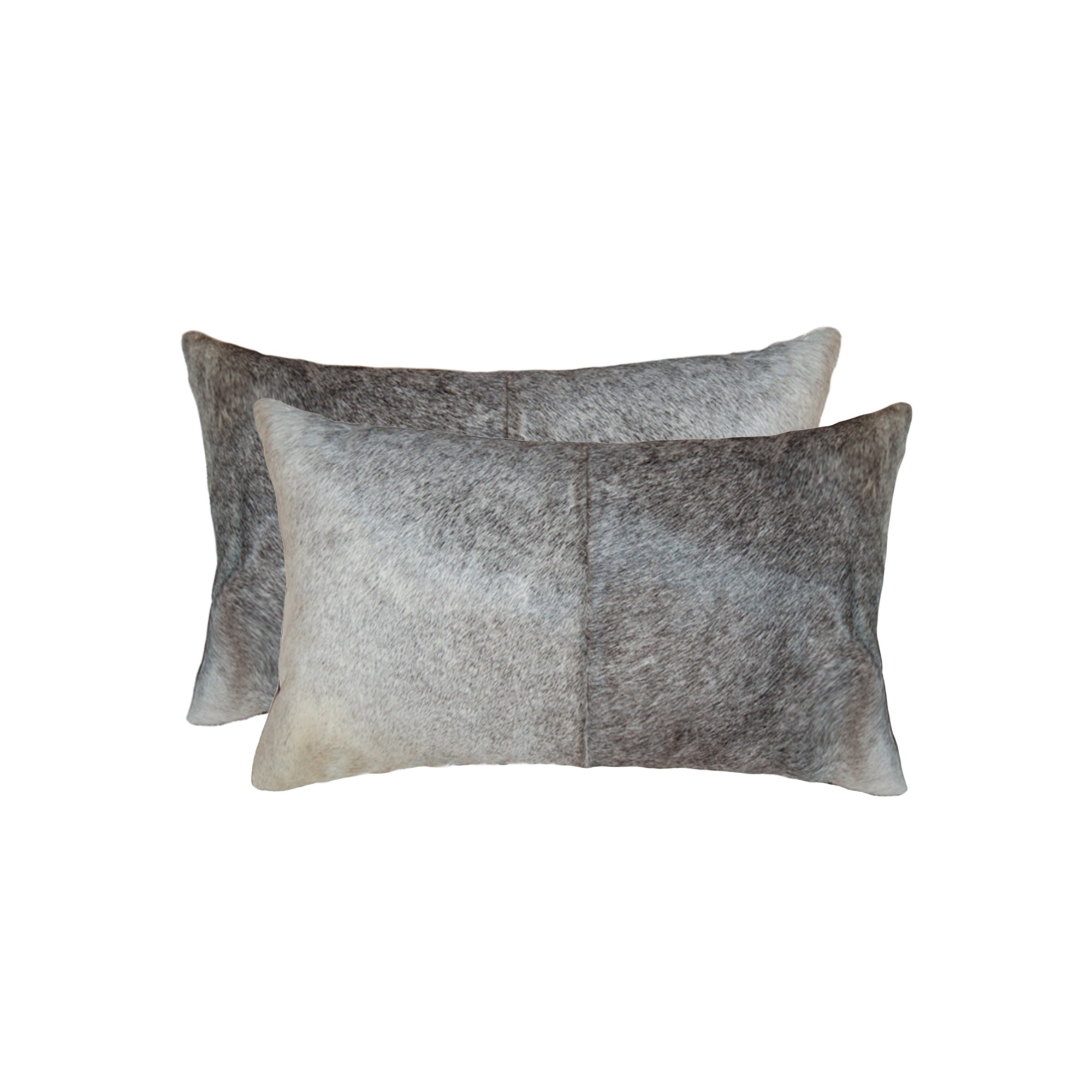 12" x 20" x 5" Salt And Pepper, Gray And White, Cowhide - Pillow 2-Pack