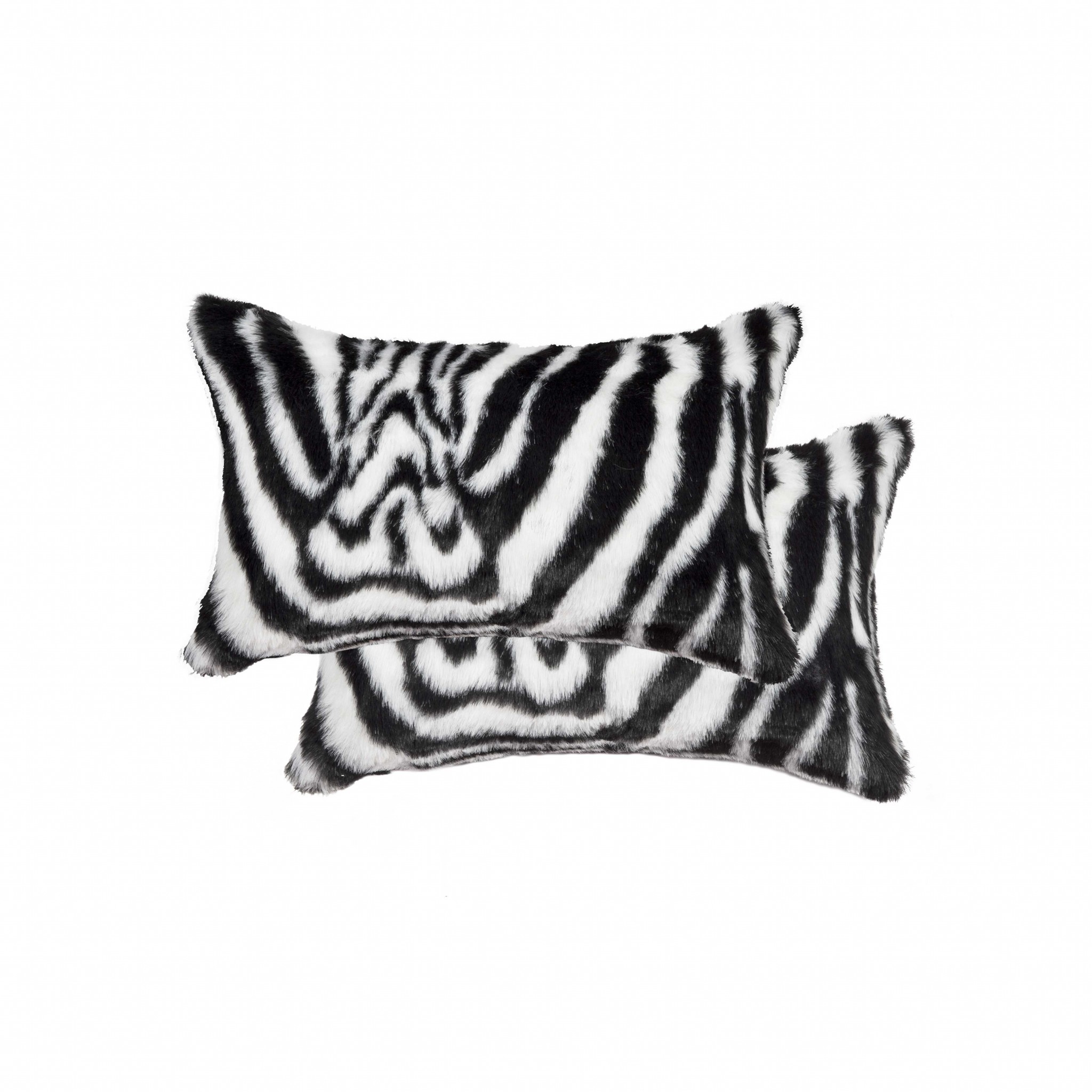 12" x 20" x 5" Denton Zebra Black & White Faux - Pillow 2-Pack
