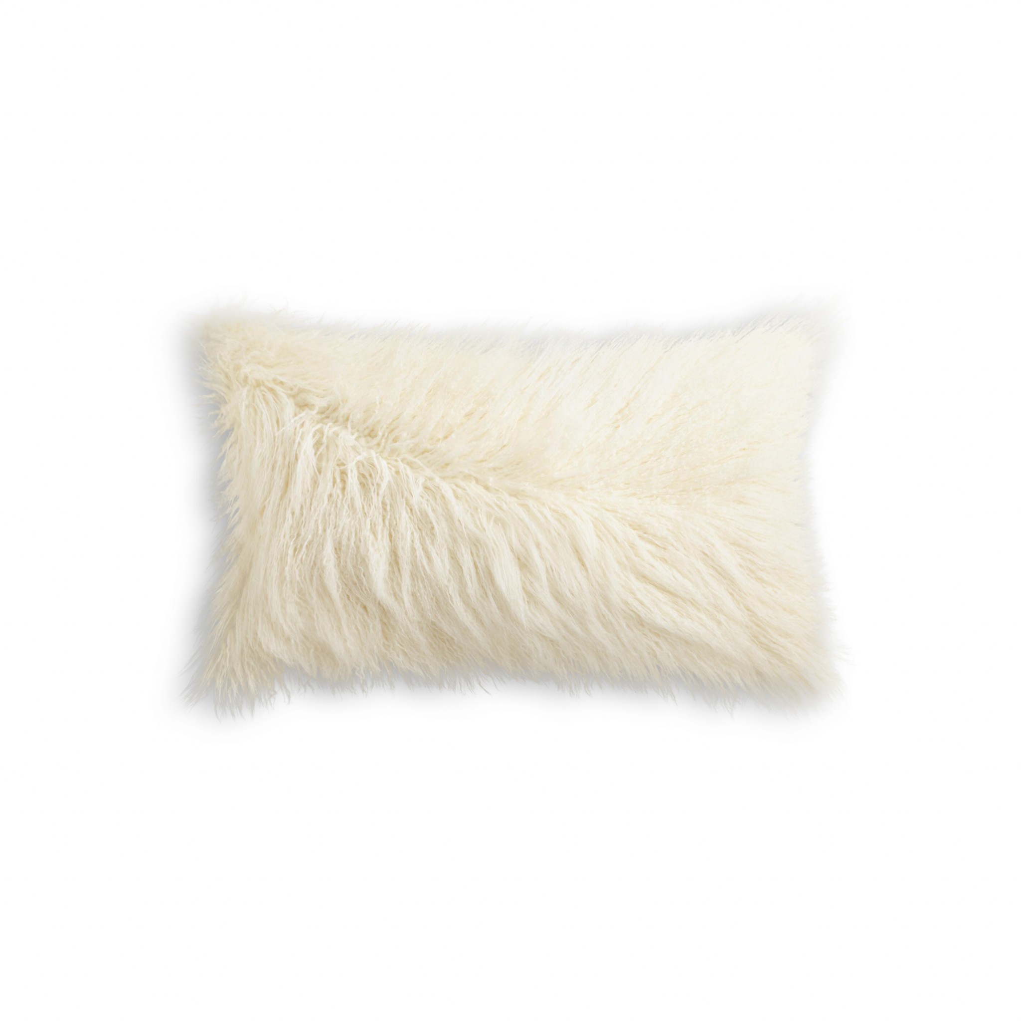 12" x 20" x 5" Stone White, Faux Sheepskin - Pillow
