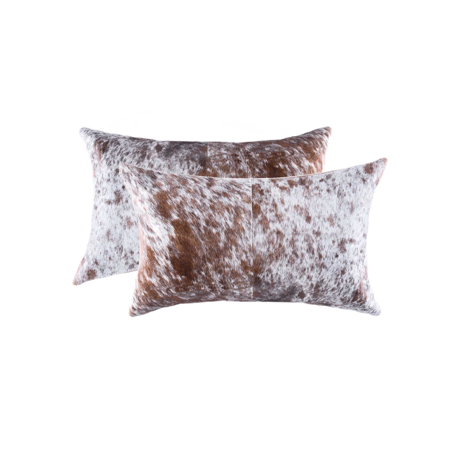 12" x 20" x 5" Salt And Pepper White And Brown, Cowhide - Pillow 2-Pack