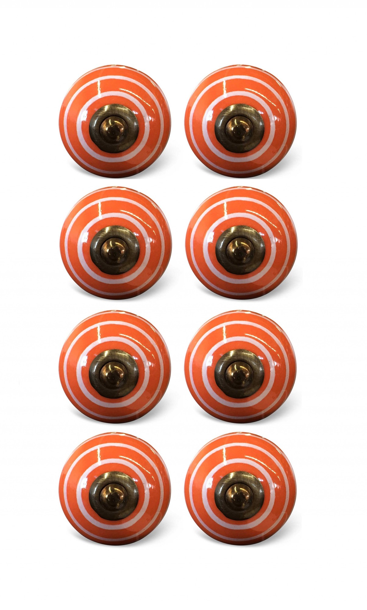 1.5" x 1.5" x 1.5" Bronze, White And Orange - Knobs 8-Pack