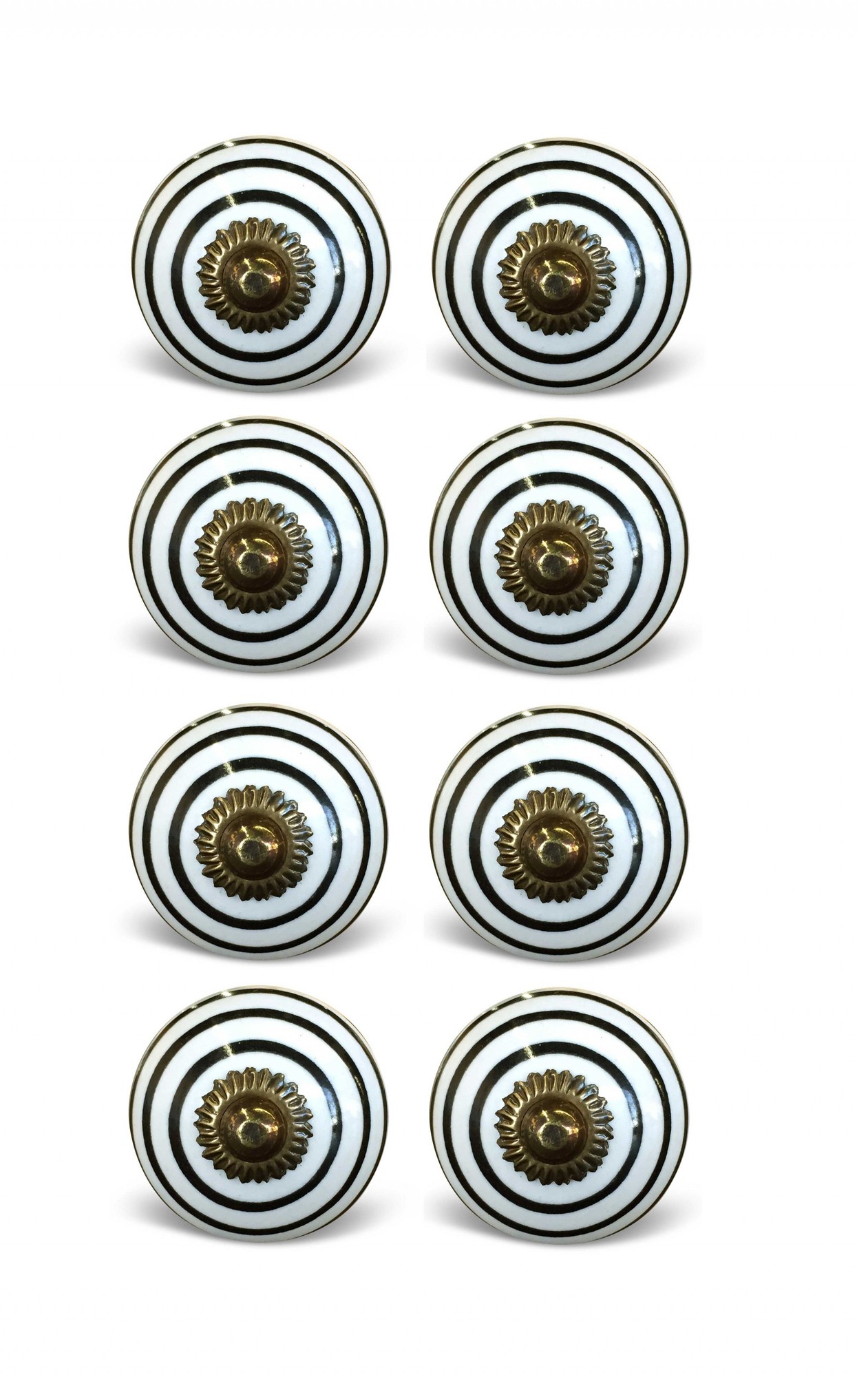 1.5" x 1.5" x 1.5" Hues Of Bronze, White And Black - Knobs 8-Pack