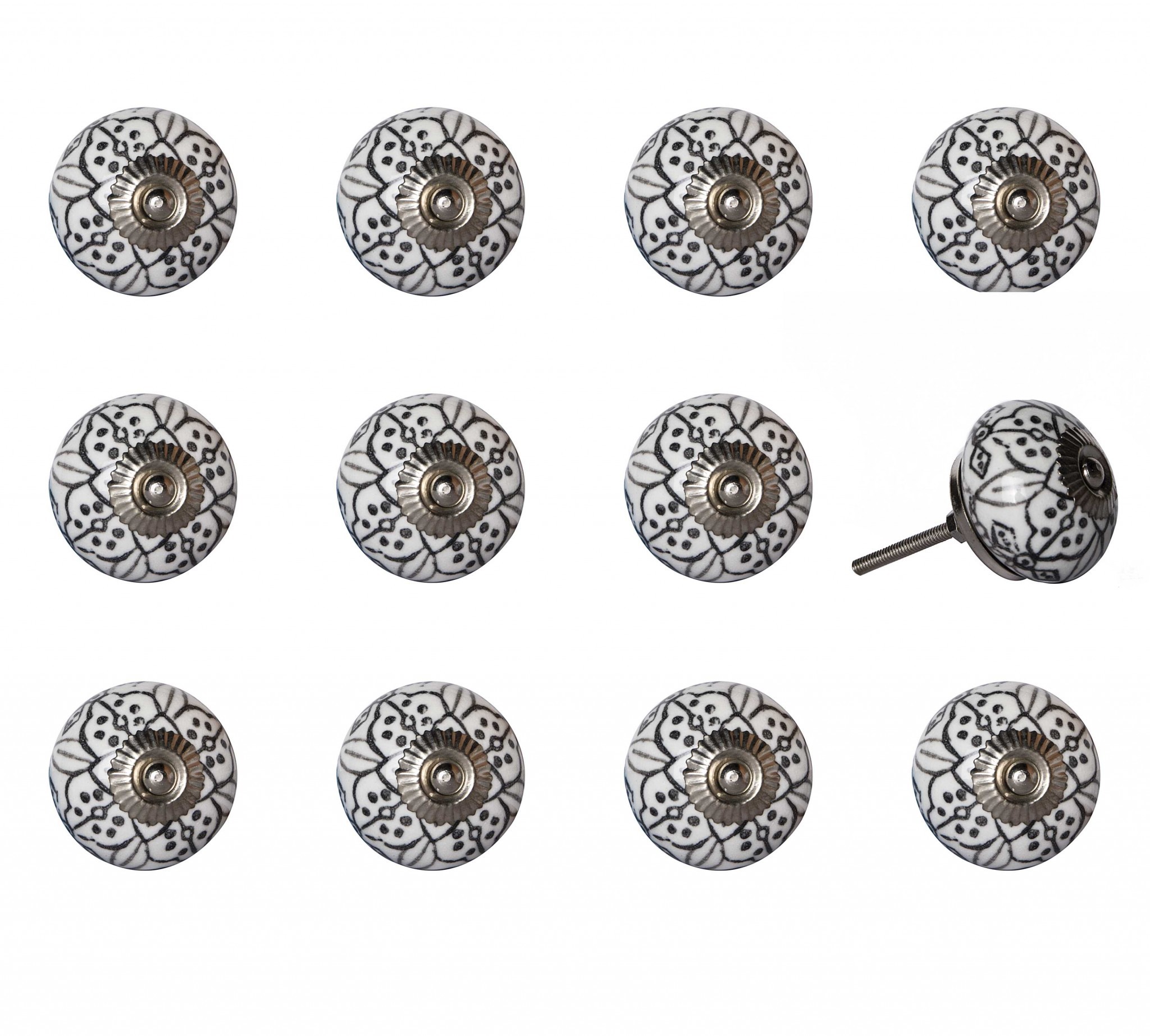 1.5" x 1.5" x 1.5" Black, Gray and Silver - Knobs 12-Pack
