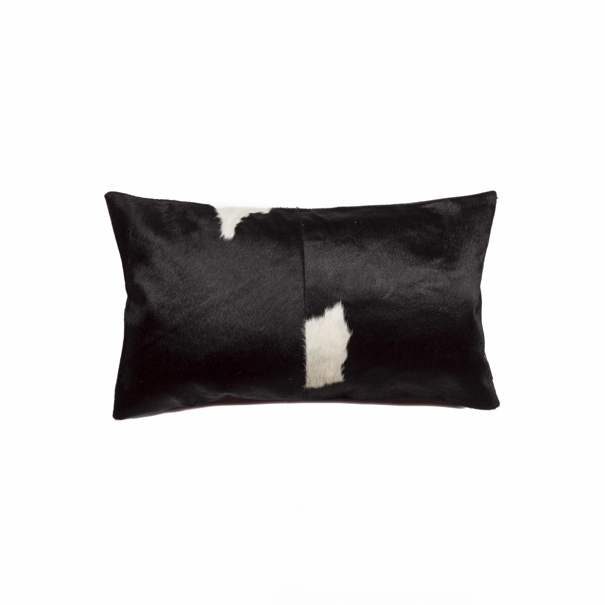 12" x 20" x 5" Black & White Torino Kobe Cowhide - Pillow