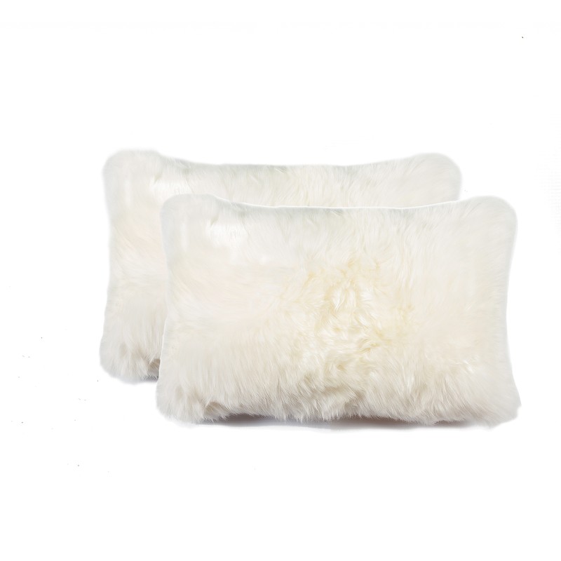 12" x 20" x 5" Natural Sheepskin - Pillow 2pcs