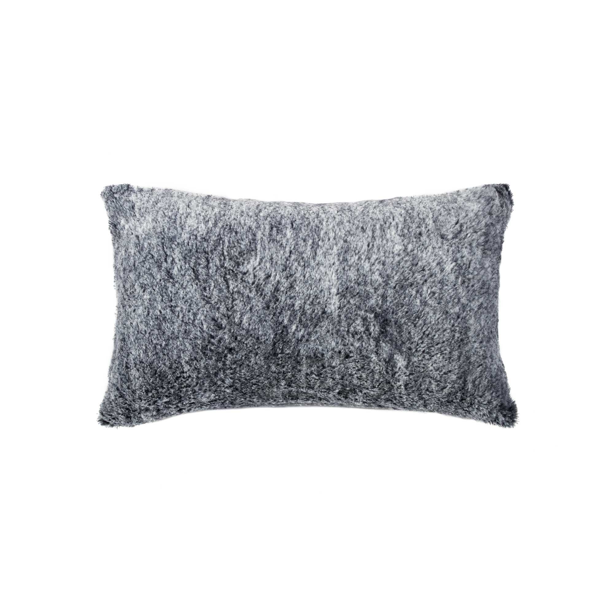 12" x 20" x 5" Modern Gray Mix Belton Faux Fur - Pillow
