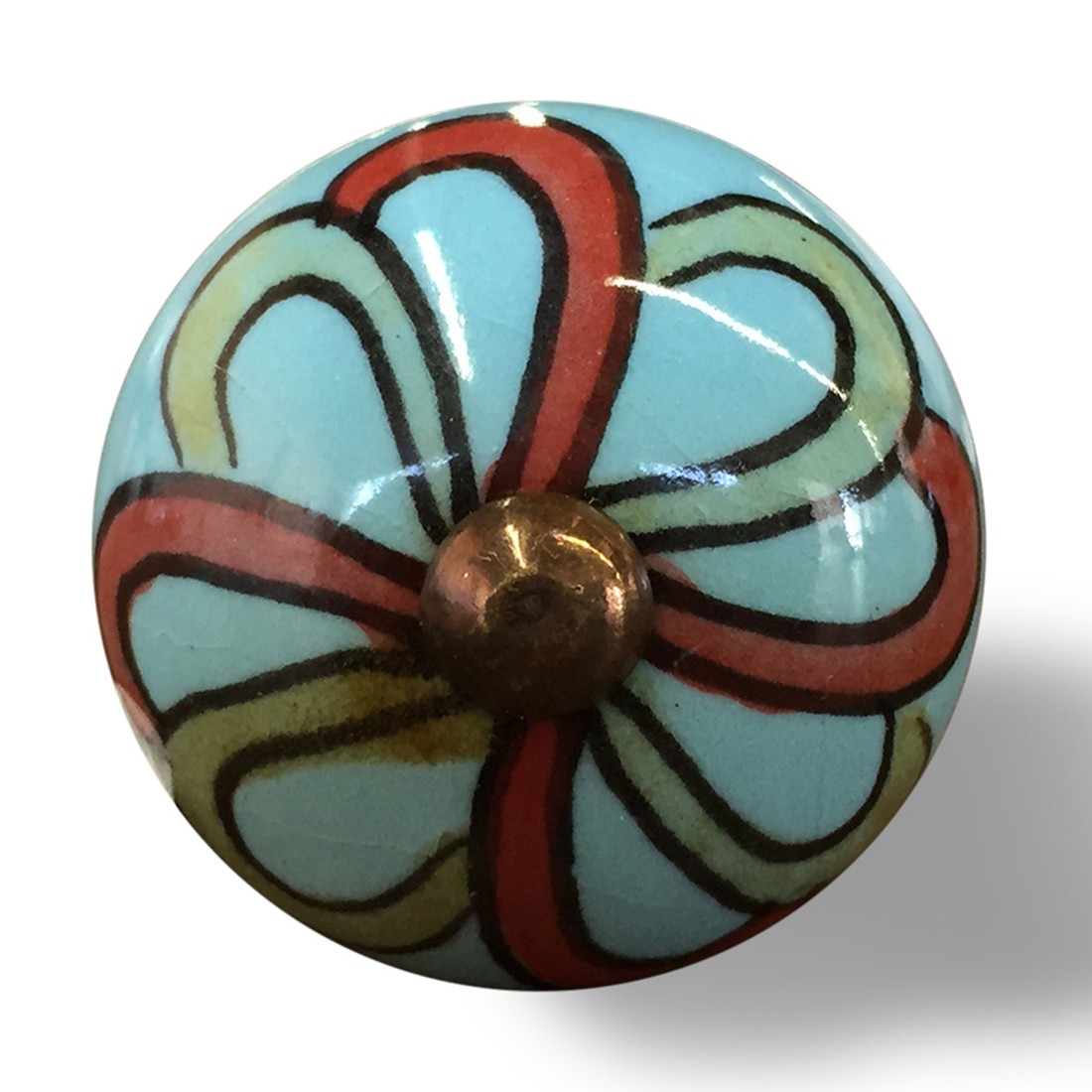 1.5" x 1.5" x 1.5" Turquoise, Red and Green - Knobs 12-Pack