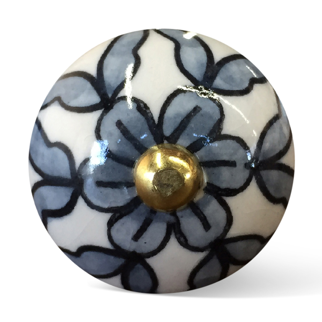 1.5" x 1.5" x 1.5" White, Blue and Black - Knobs 12-Pack