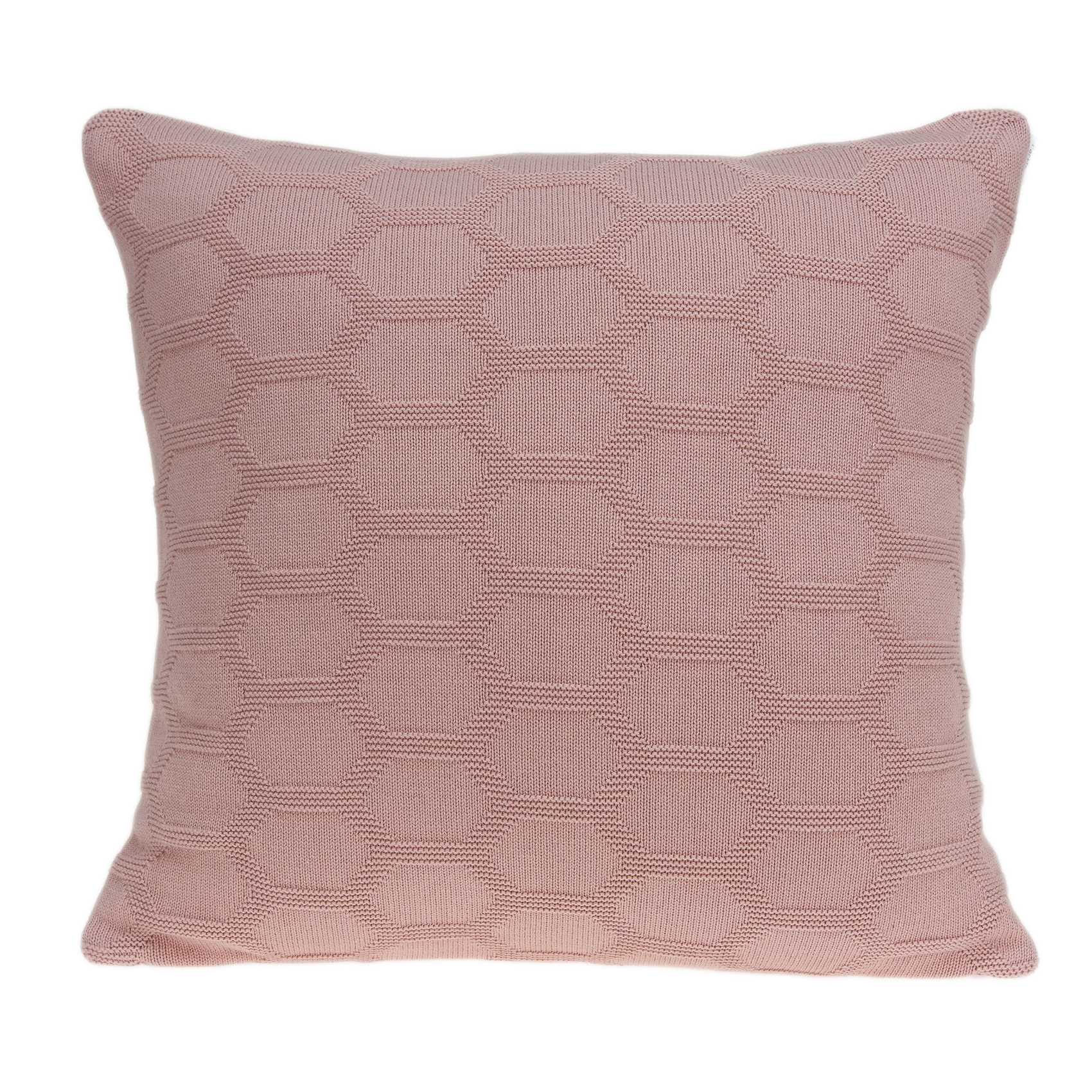 20" x 7" x 20" Transitional Pink Pillow Cover With Down Insert