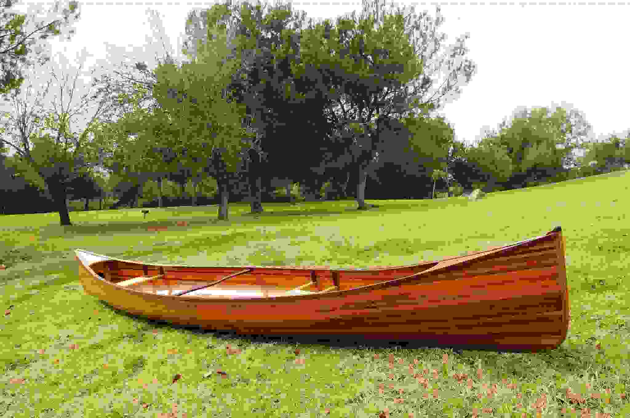 31.5" x 187.5" x 24" Wooden Canoe