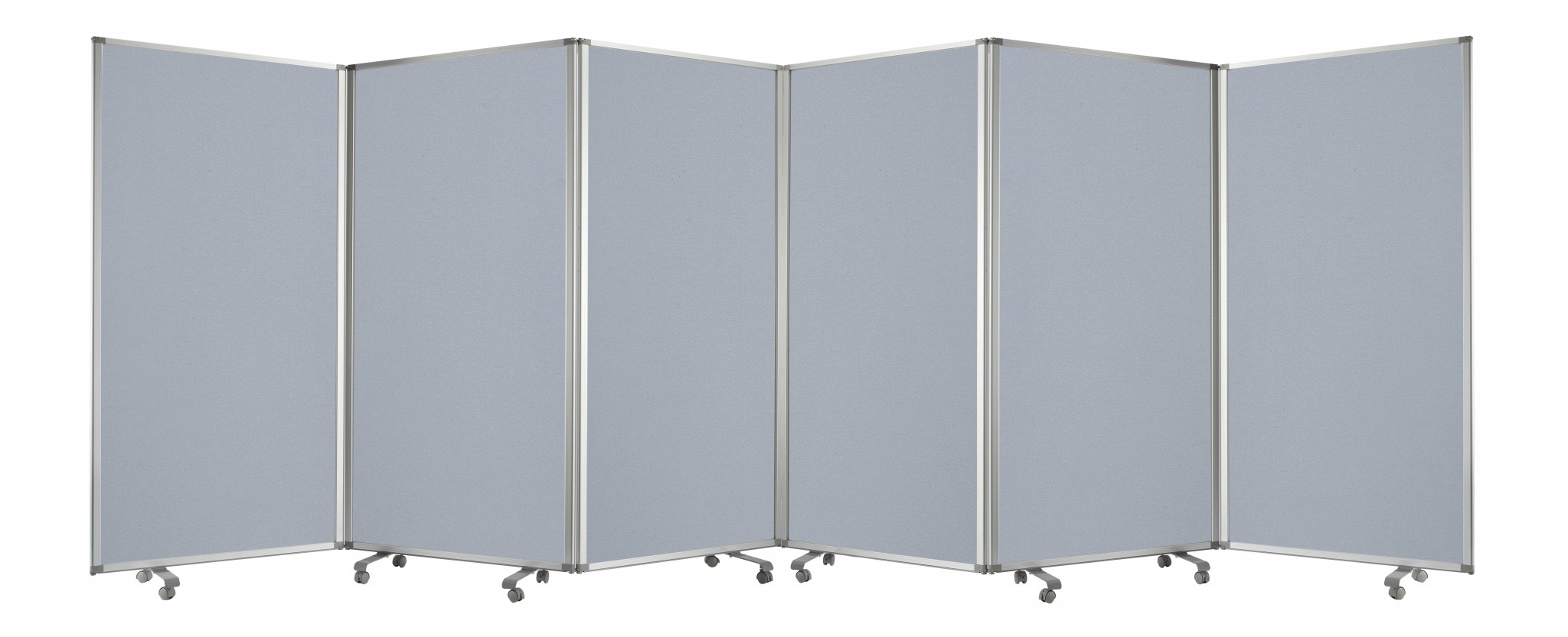 212" x 1" x 71" Metal, Grey, 6 Panel, Screen