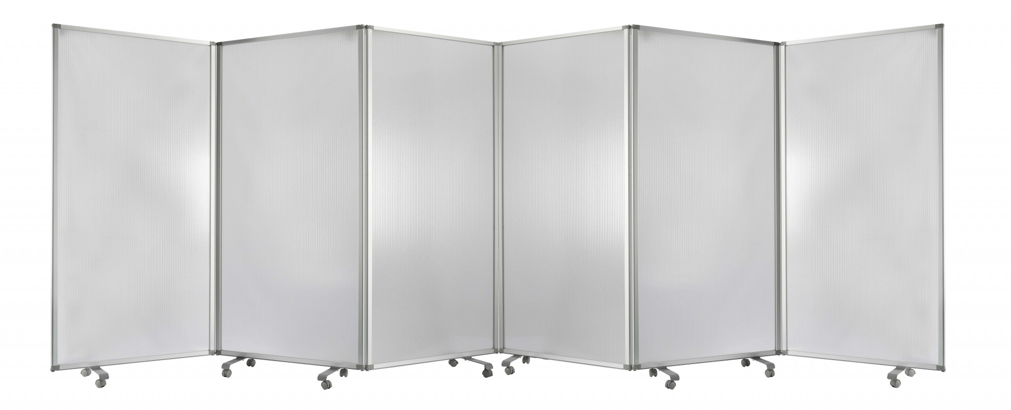212" x 1" x 71" Clear, Metal, 6 Panel, Resilient Screen