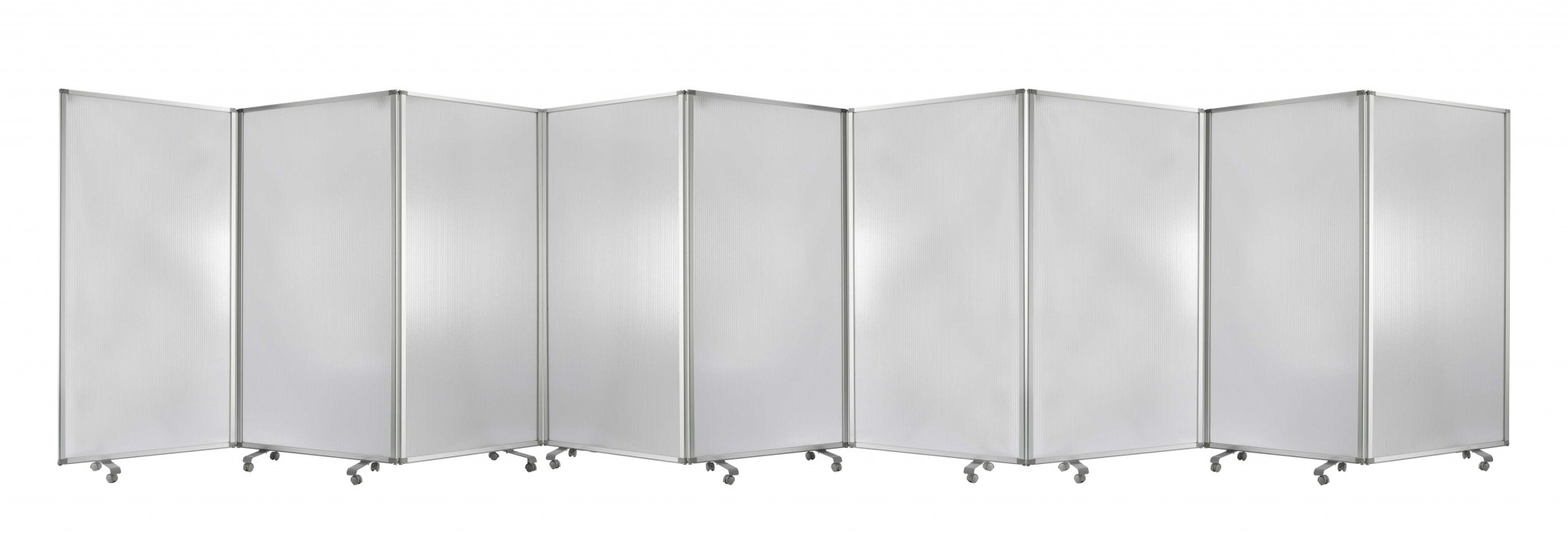 318" x 1" x 71" Clear, Metal, 9 Panel, Resilient Screen