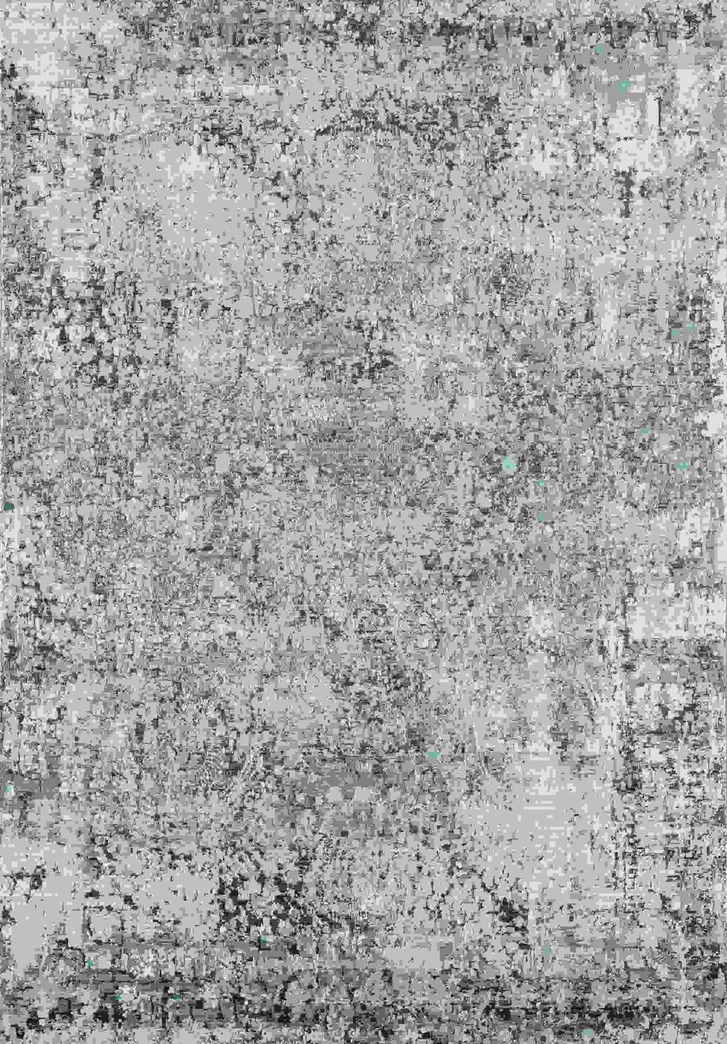 12' x 15' Faded Abstract Gray and Turq Area Rug