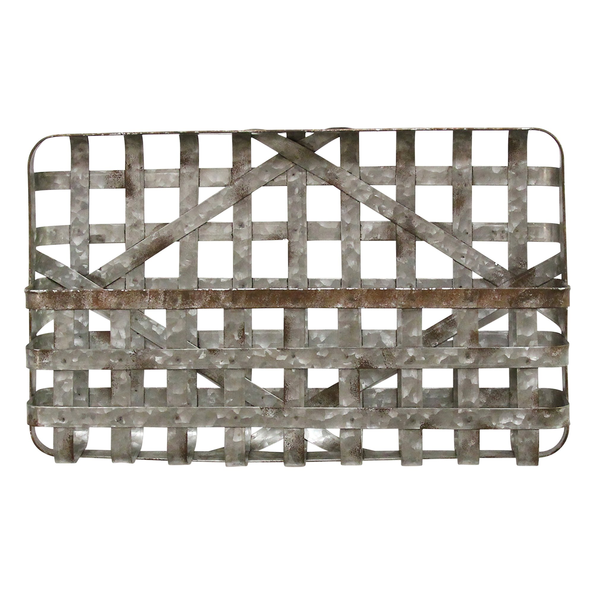 Galvanized Basket Weave Wall Basket