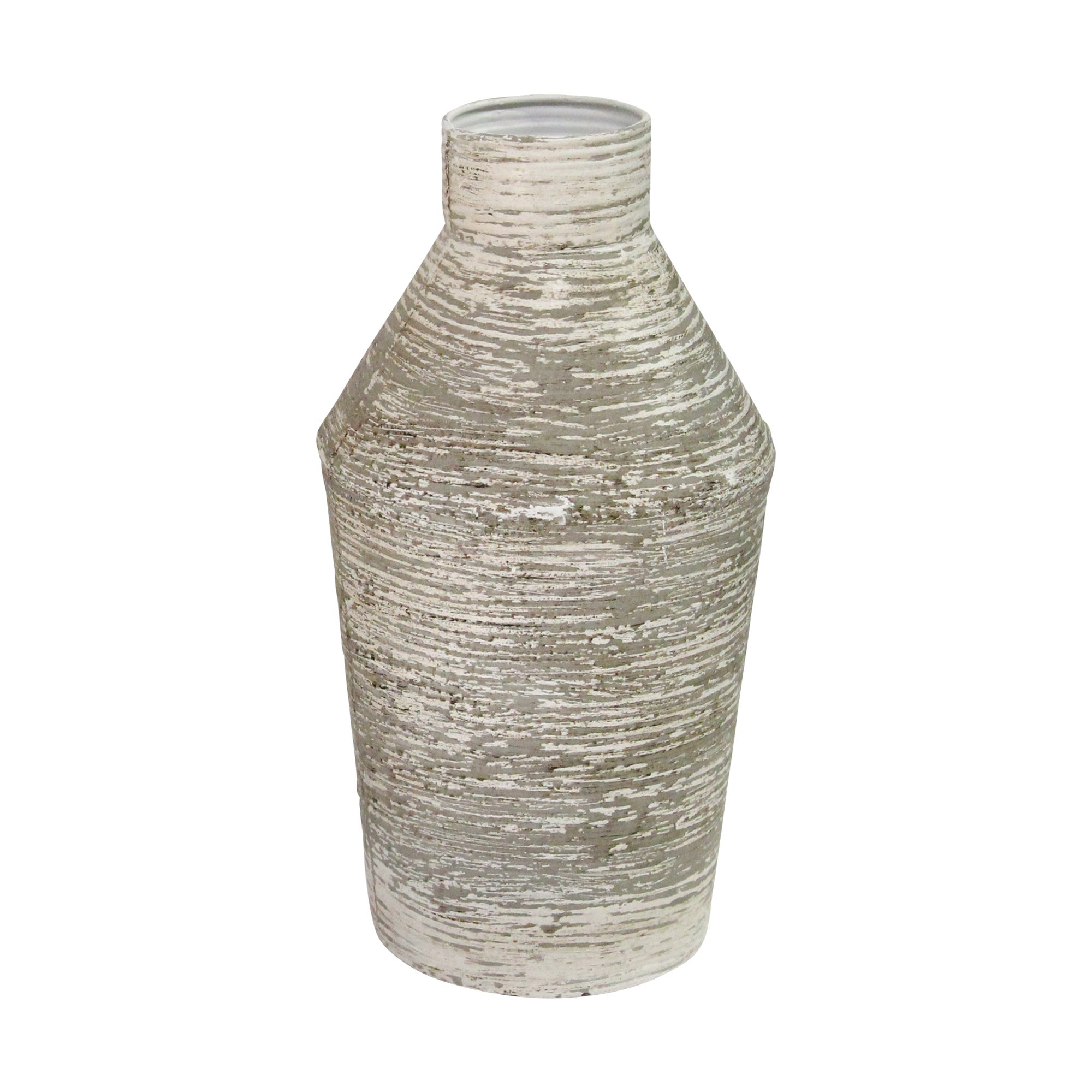 13" Boho Vibe Earth Tone Metal Decorative Table Vase