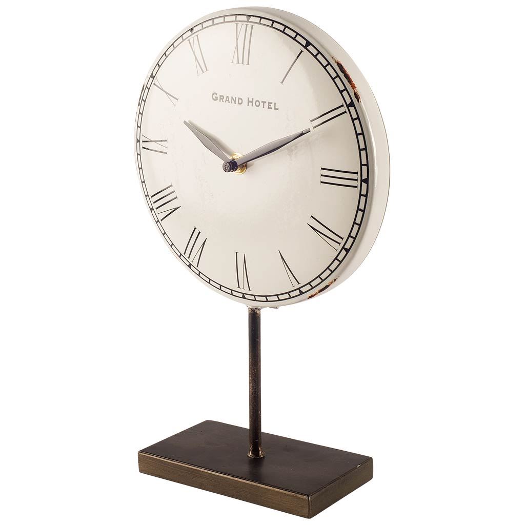 Rectangular White Bronze Metal Desk Tabletop Clock