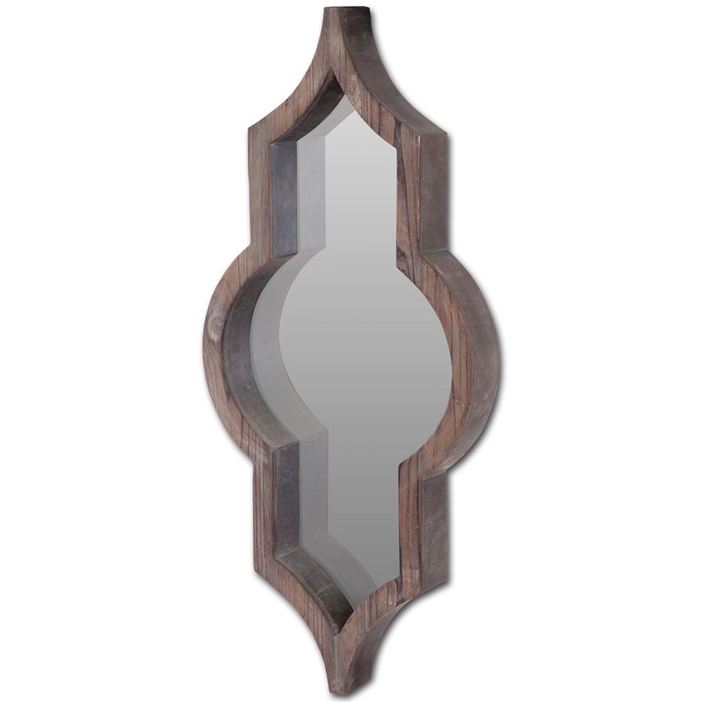 Brown Wood Frame Wall Mirror