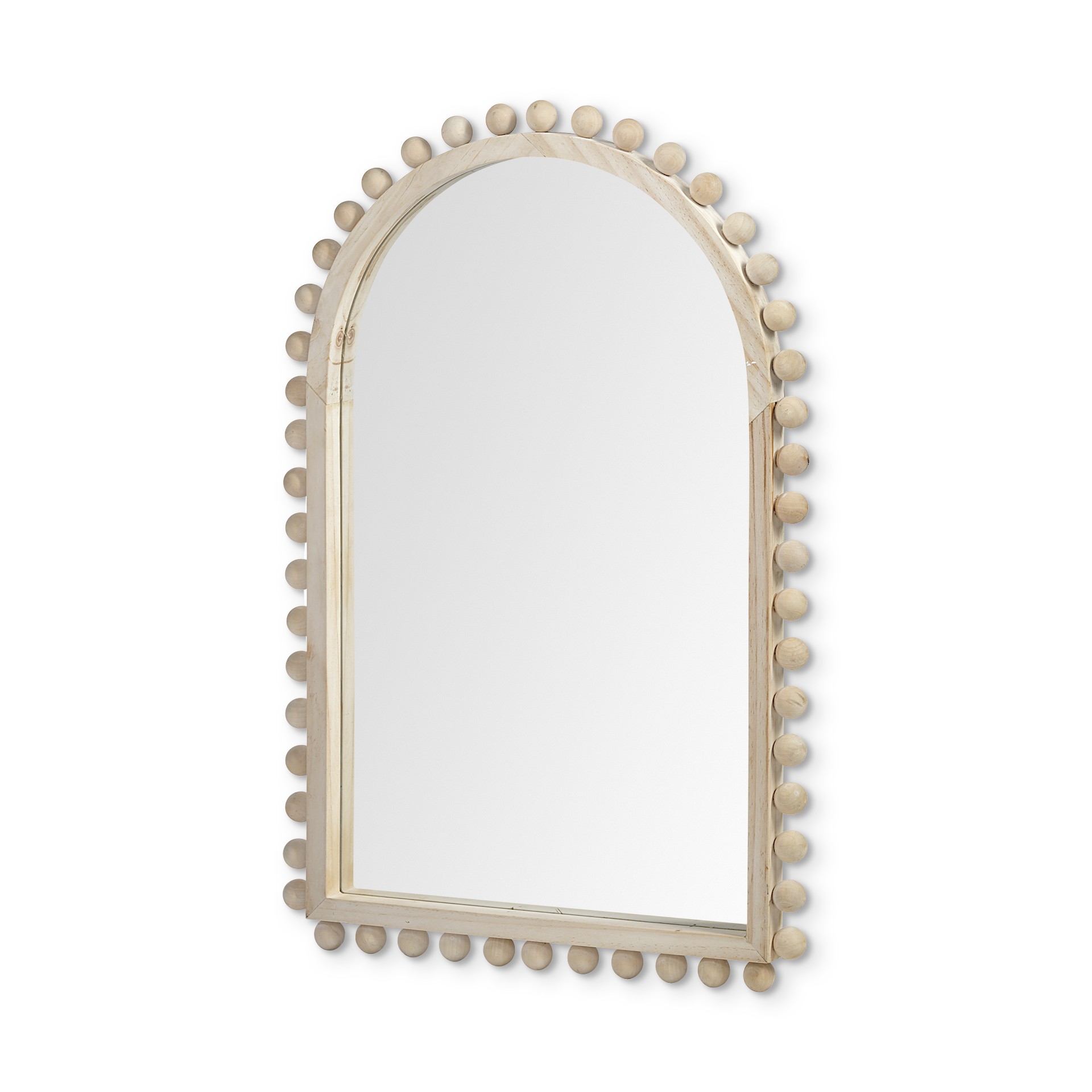 Arch Natural Wood Frame Wall Mirror