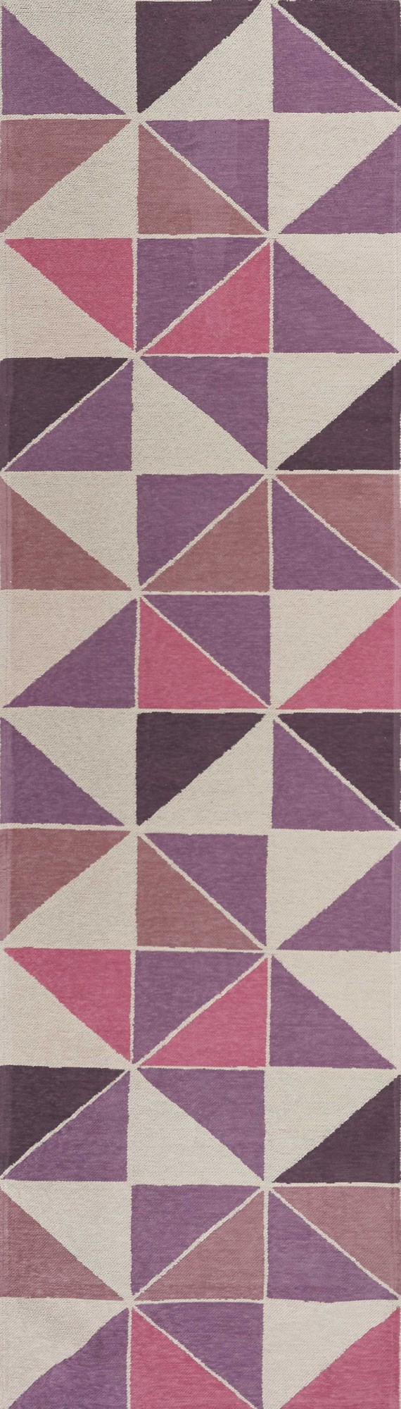 2'2" x 7'6" Polyester Ivory Pink Area Rug