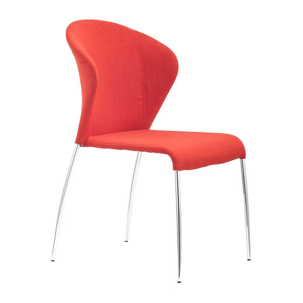 18.5" X 24.4" X 34.8" 4 Pcs Tangerine Polyblend Dining Chair