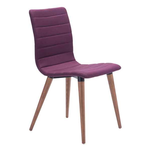 17.7" X 20.9" X 33.9" 2 Pcs Purple Polyblend Powder Coated Metal Dining Chair