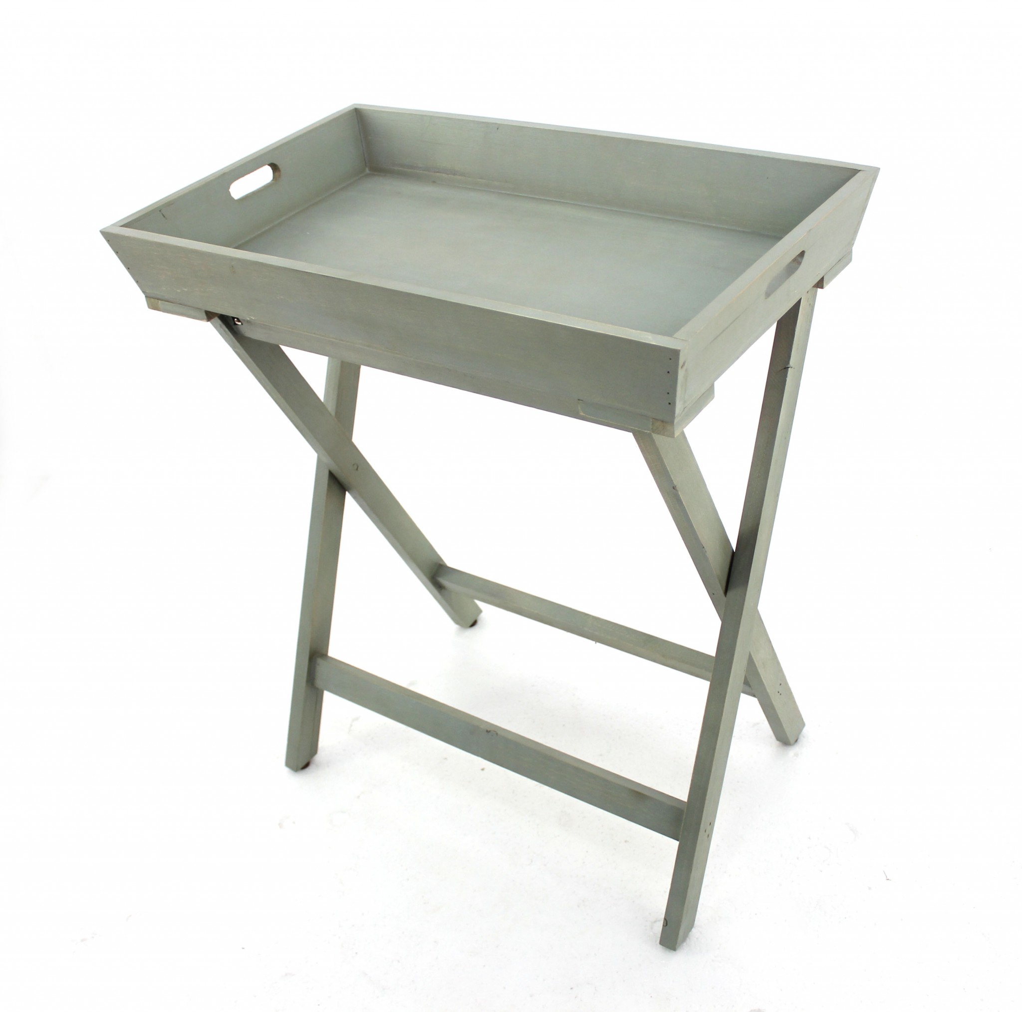 15.5" x 26" x 30" Gray/Light Blue, Wooden - Serving Table