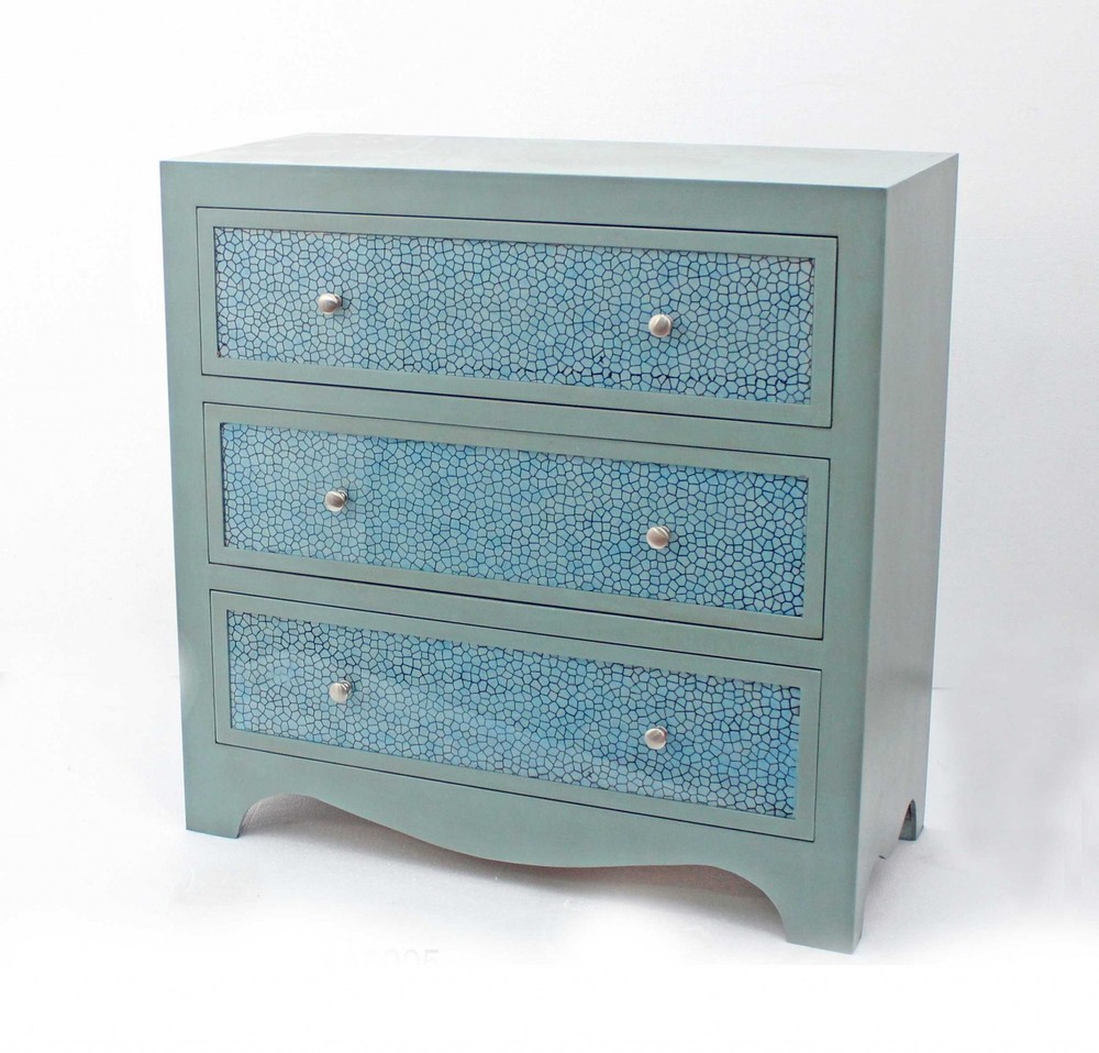 14" x 32" x 31.75" Blue, 3 Drawer - Console Table