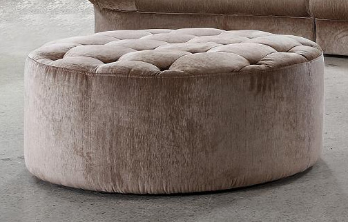 16.5" MDF and Velour Ottoman Tufted with Artificial Crystals