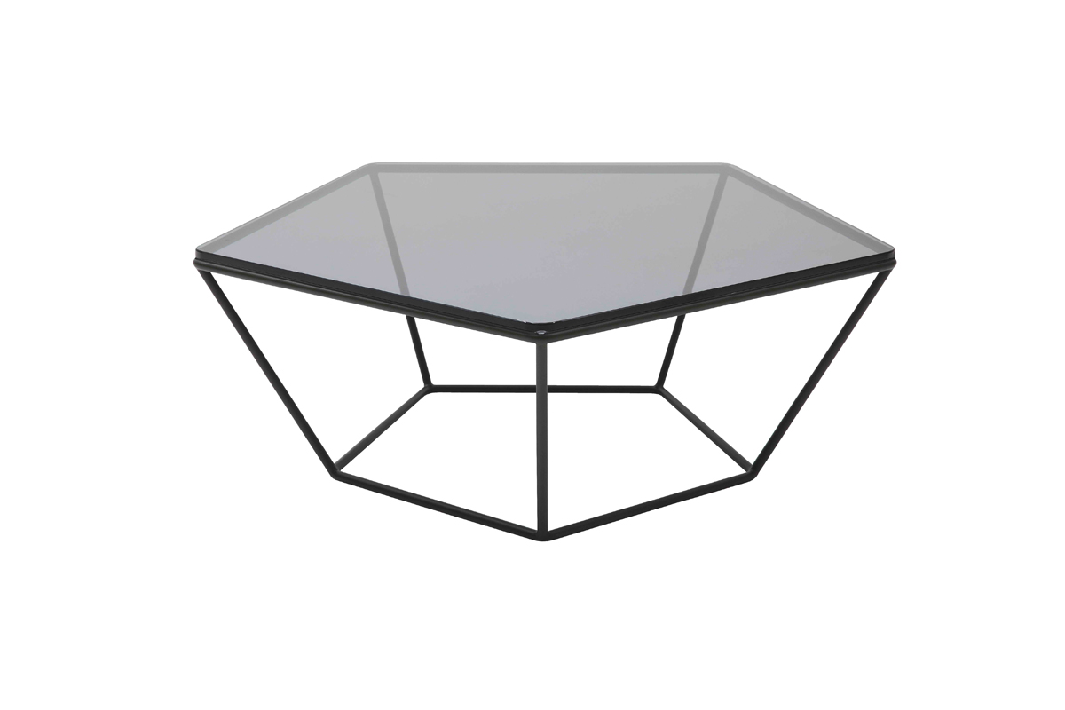 12" Metal and Glass Coffee Table