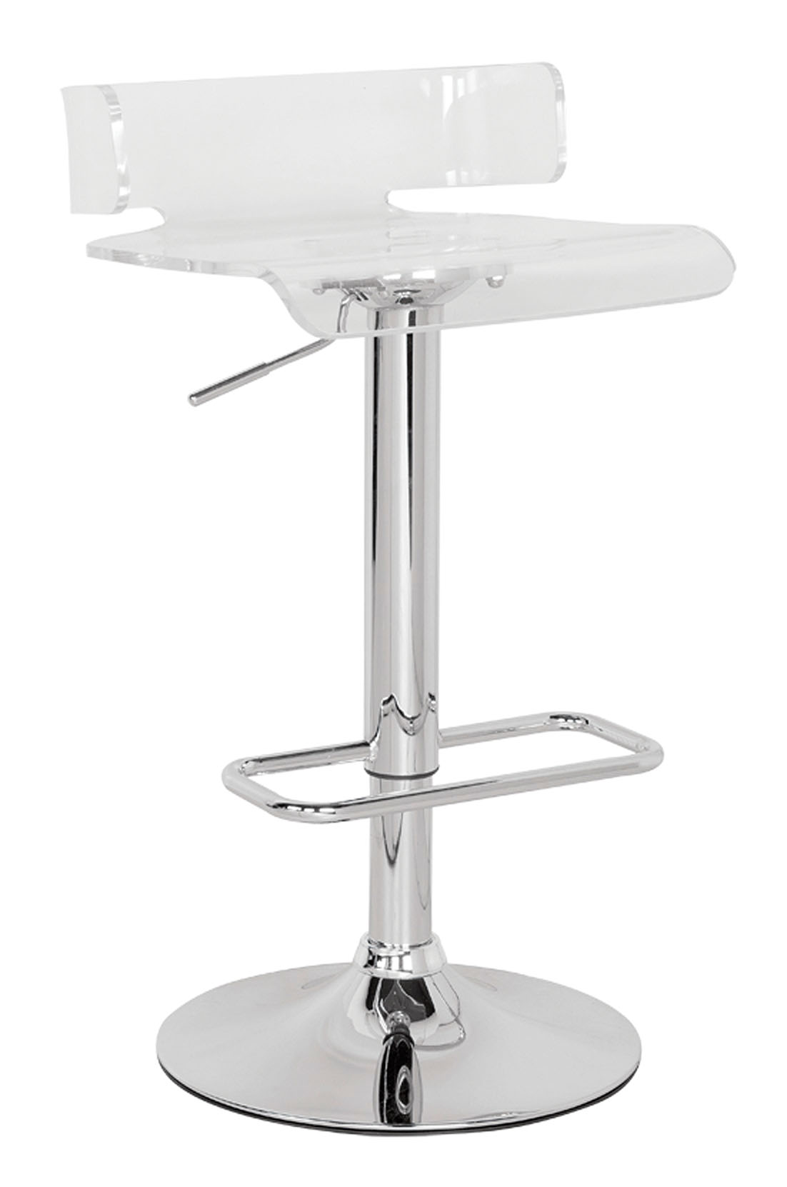 15" X 16" X 26" Clear And Chrome Swivel Adjustable Stool