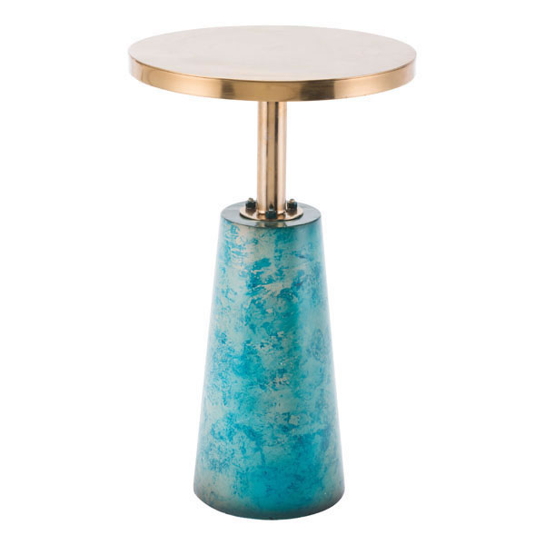 12" X 12" X 19.7" Teal Petite Accent End Table