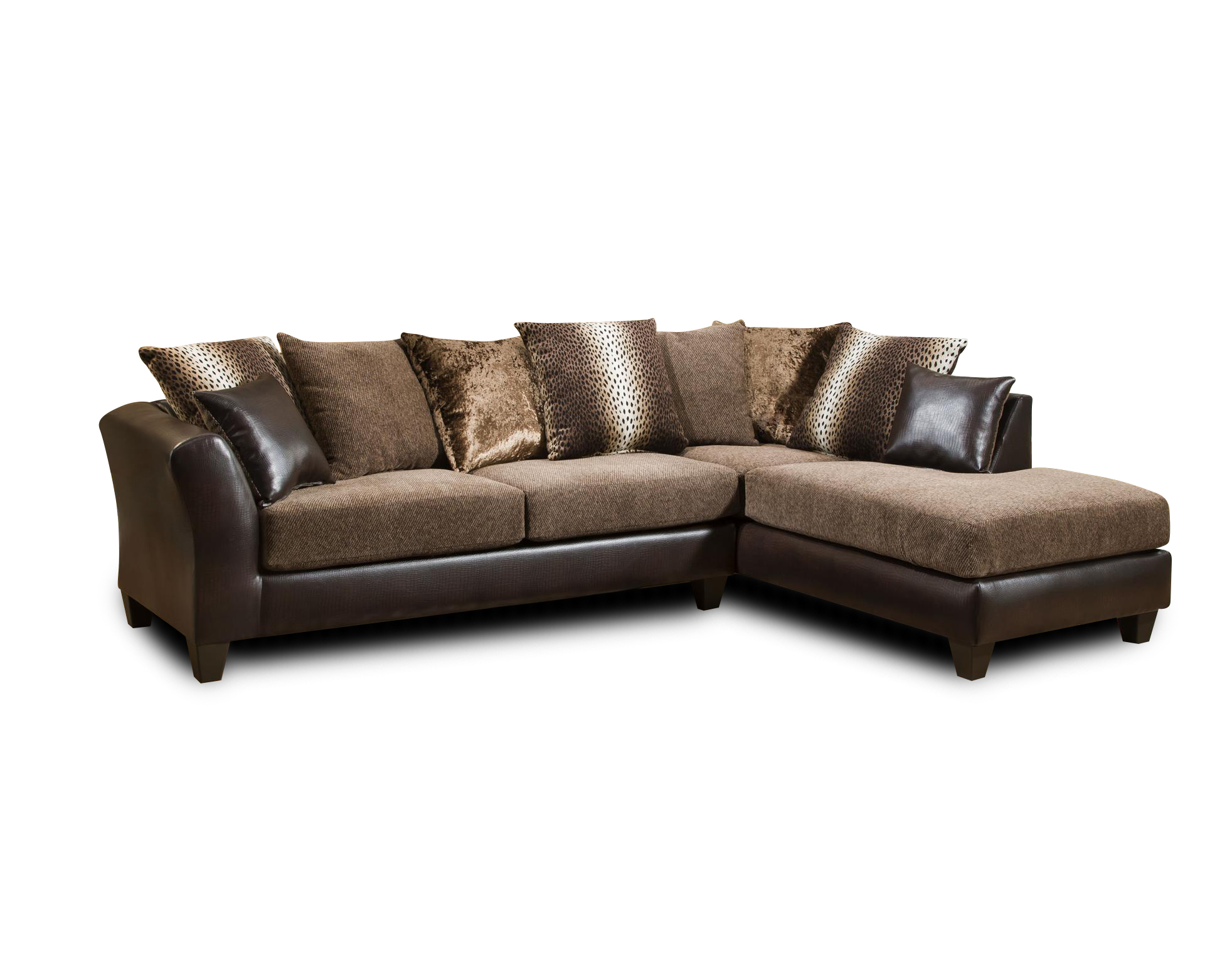 109" X 77" X 37" Dundee Brown Kali Mocha 100% Polyester Sectional