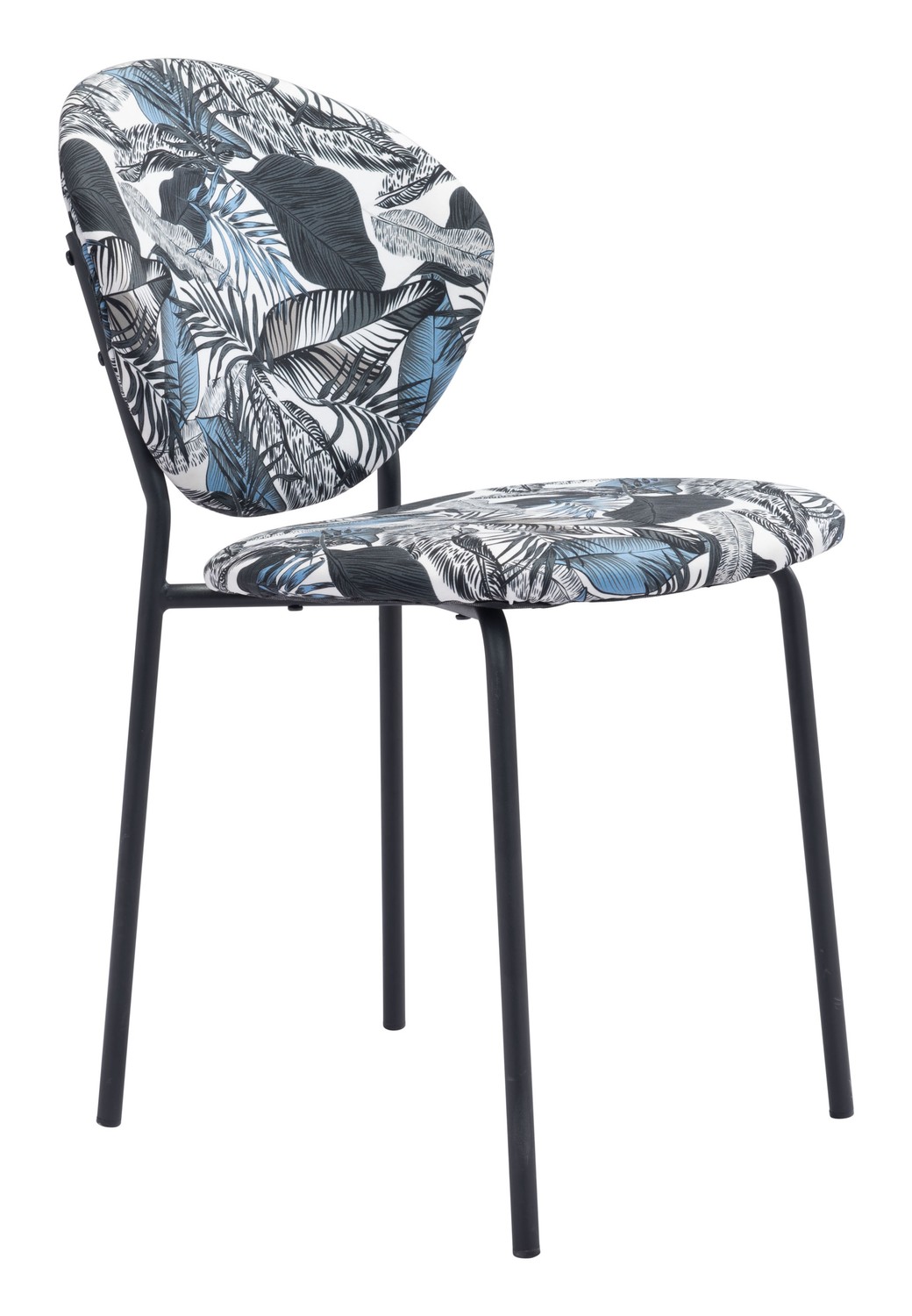 18.1" x 23.6" x 32.3" Leaf Multicolor & Black, Steel & Plywood, Chair - Set of 2