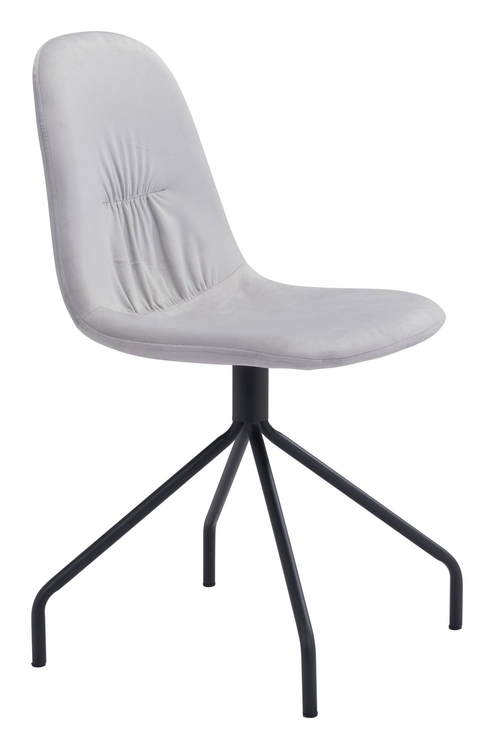 17.7" x 20.9" x 33.9" Light Gray Velvet Steel and Plywood Chair Set of 2