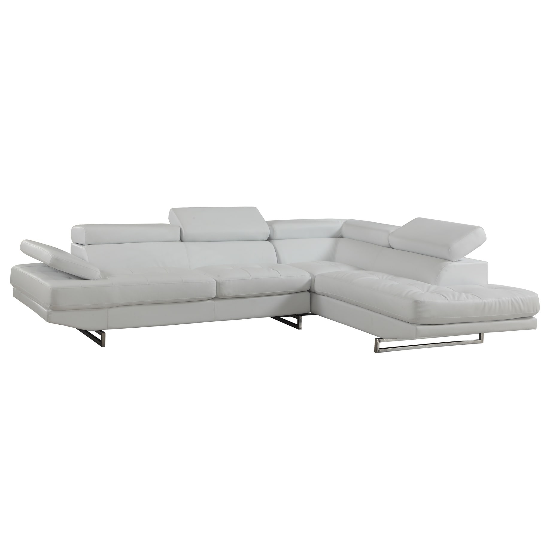 124" X 94" X 36" White Sectional LAF