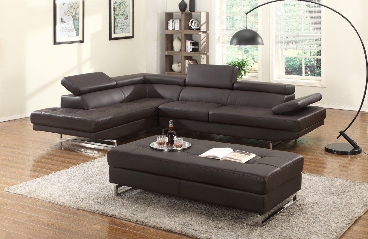 124" X 94" X 36" Brown Sectional LAF