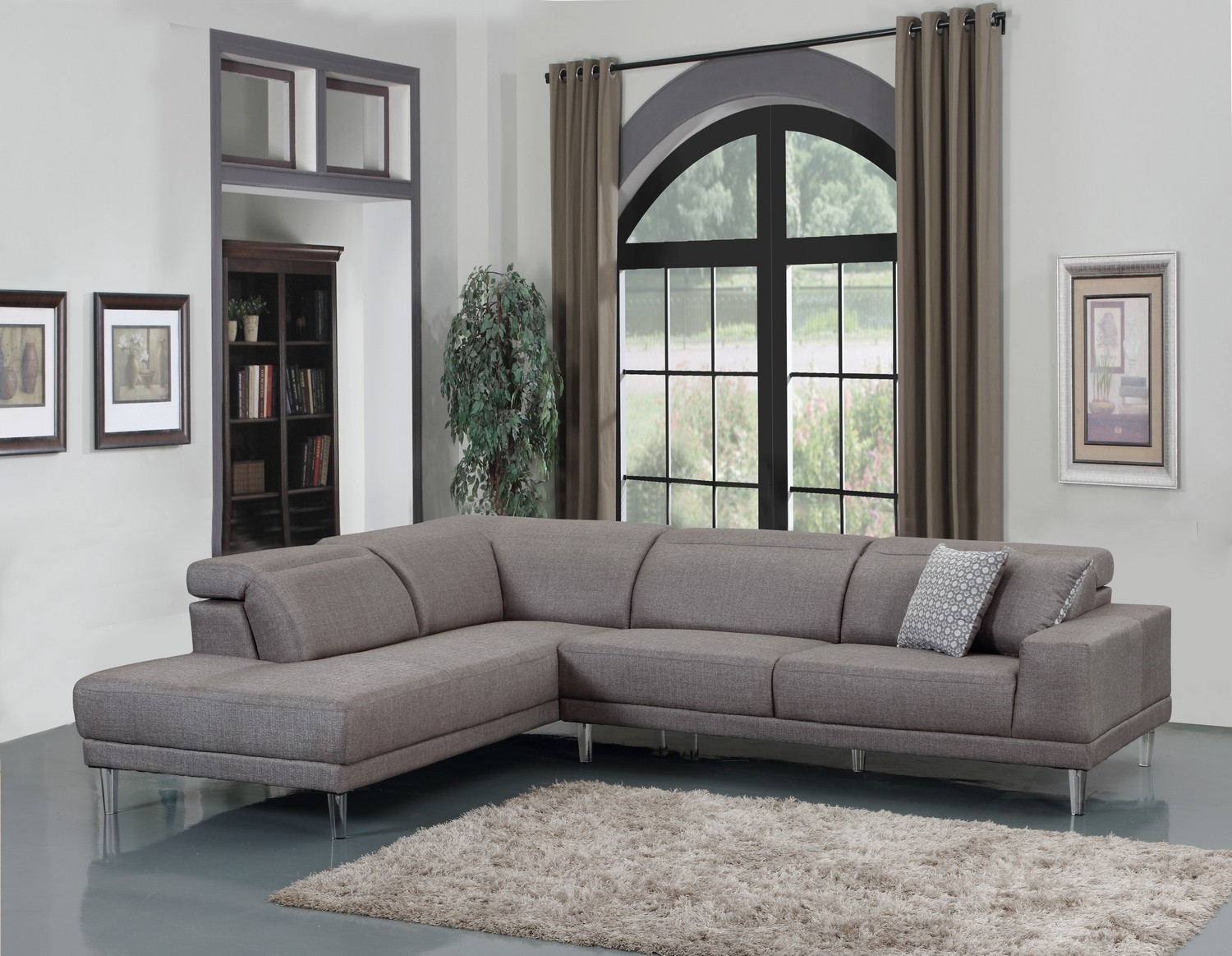 117" X 50" X 30" Gray LAF Sectional